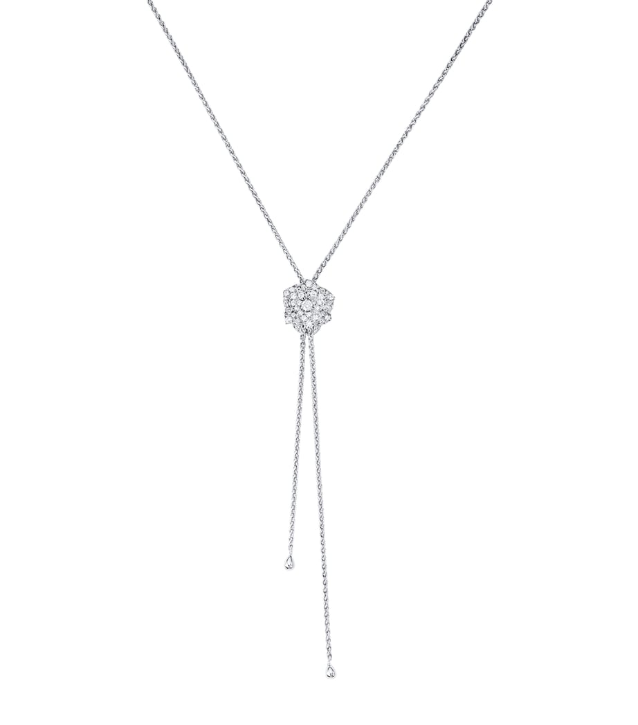 White Gold and Diamond Rose Pendant Necklace GOLD Image 1