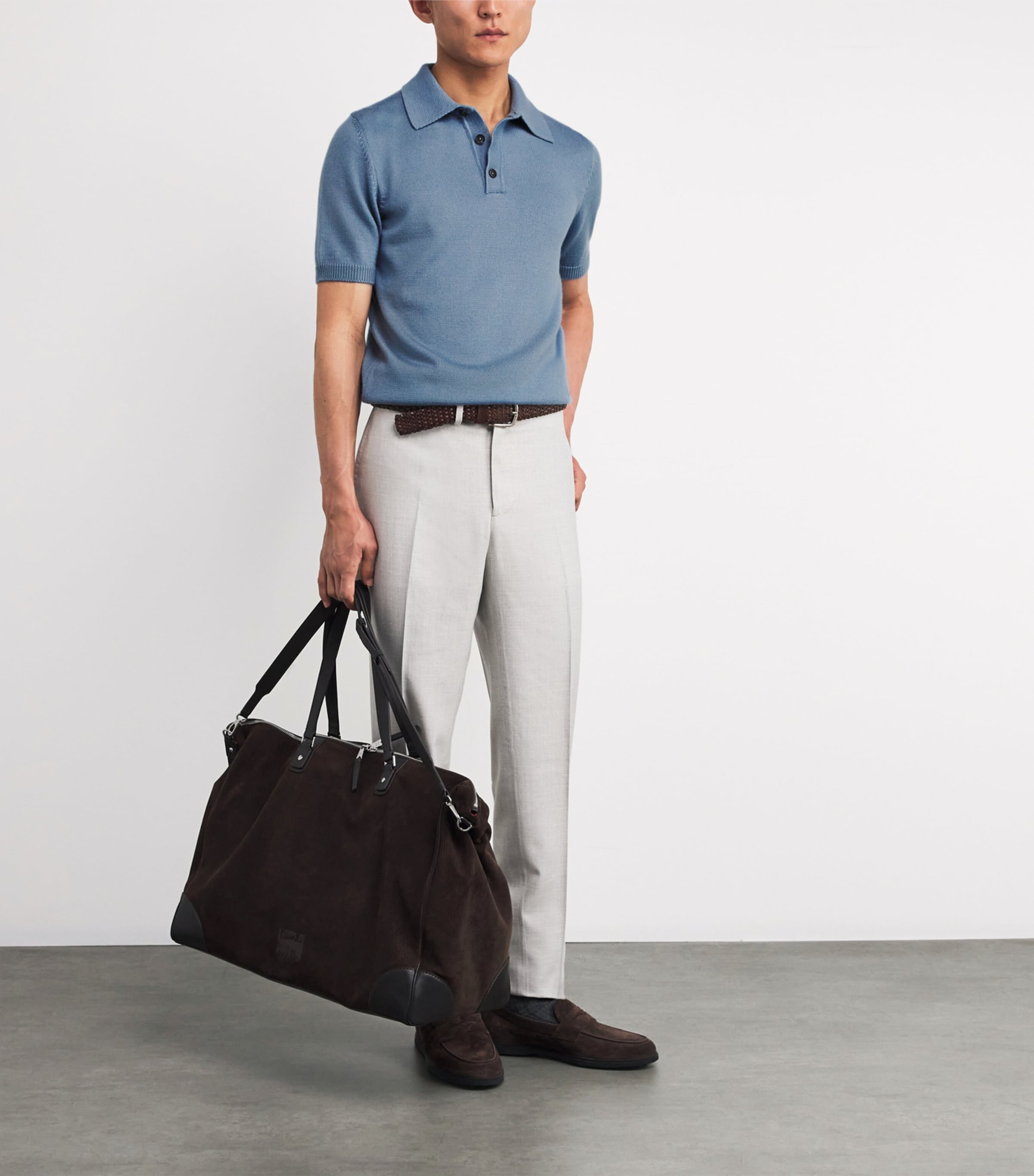 Cashmere-Silk Knit Polo Shirt 680 Image 2