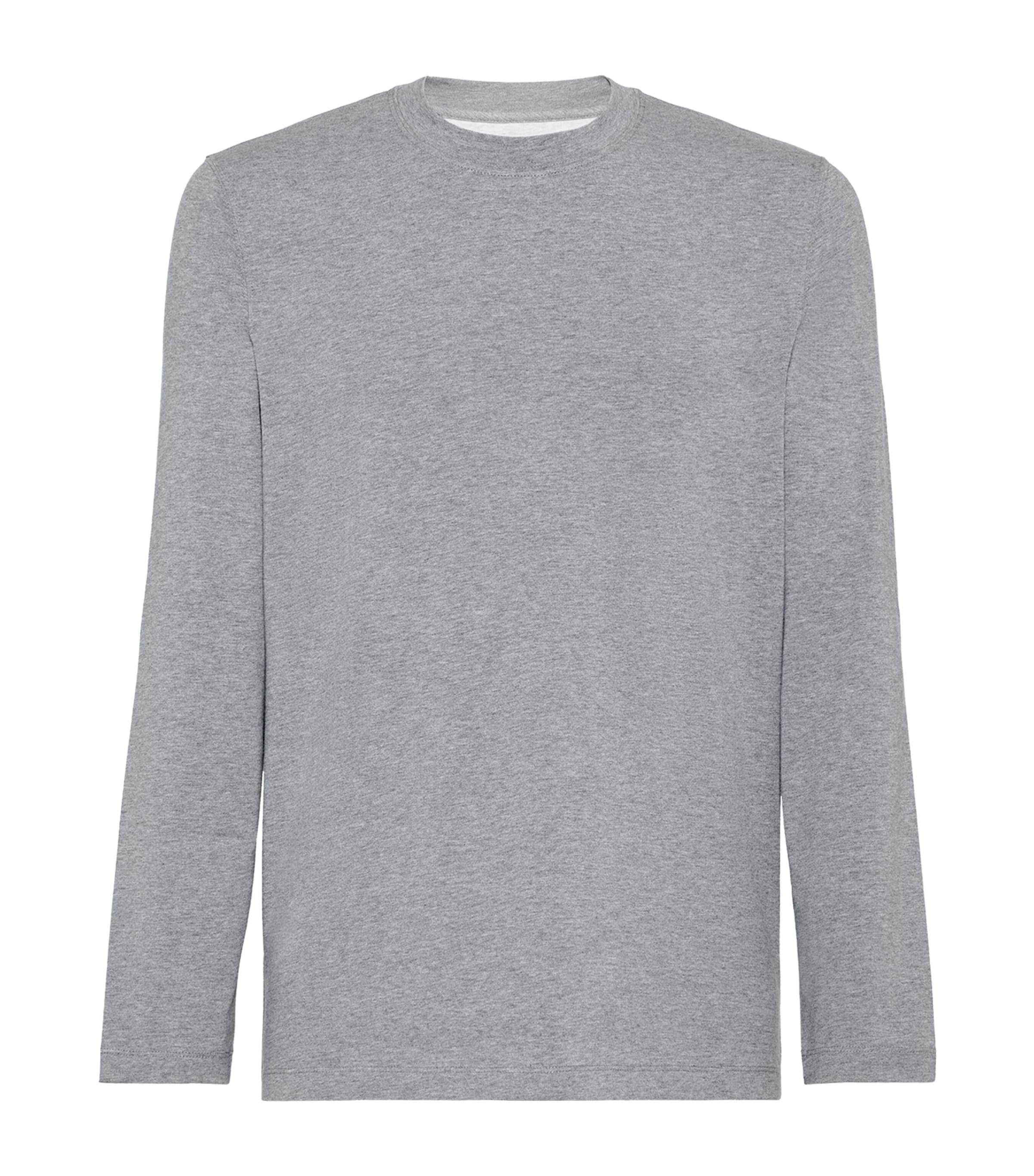 Brunello Cucinelli Long Sleeve T-shirt In Gray
