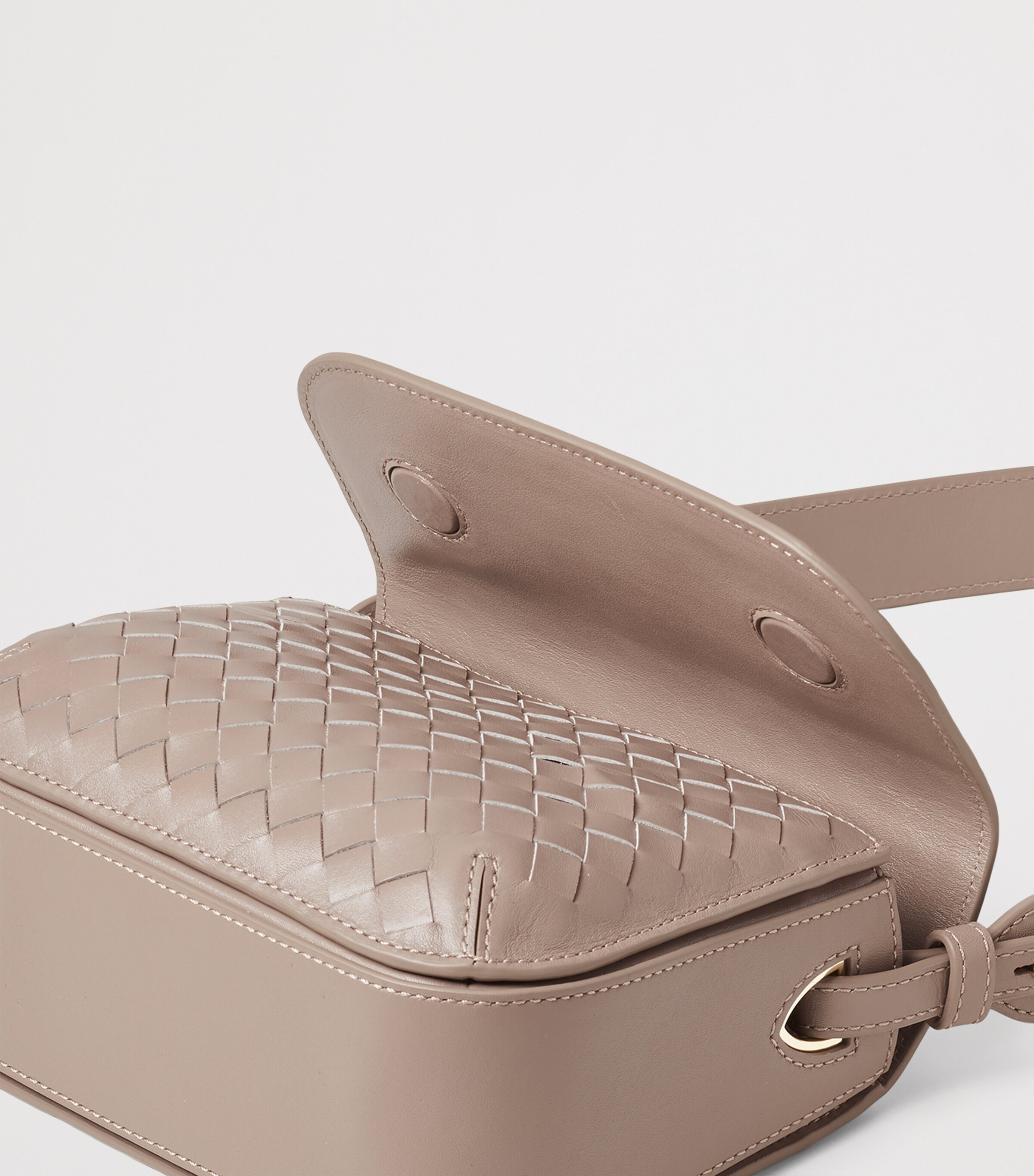 Aspinal Of London Woven Leather Ella Cross-Body Bag Moleskin Image 6