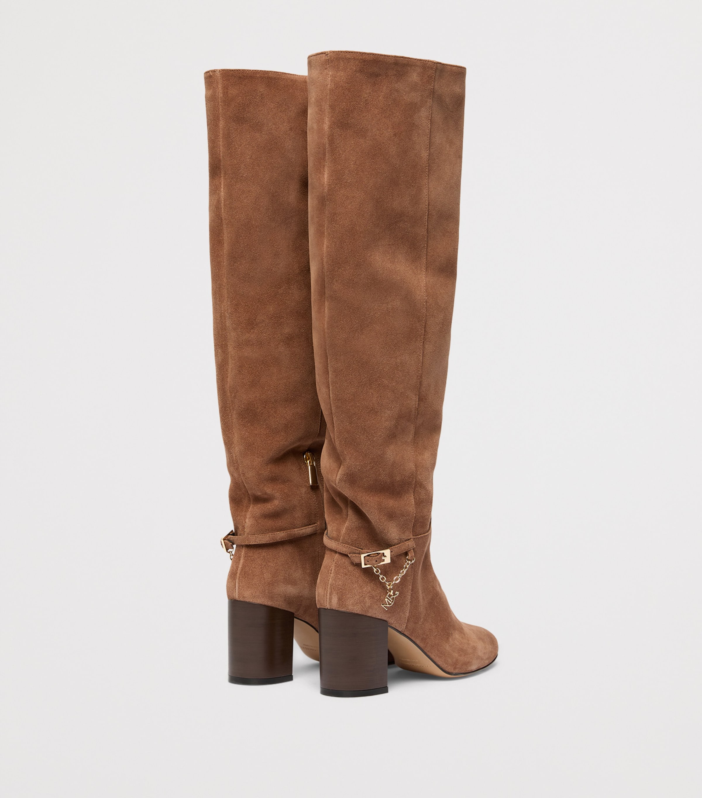 Marina Rinaldi Suede Knee High Boots Hazelnut Brown Image 4