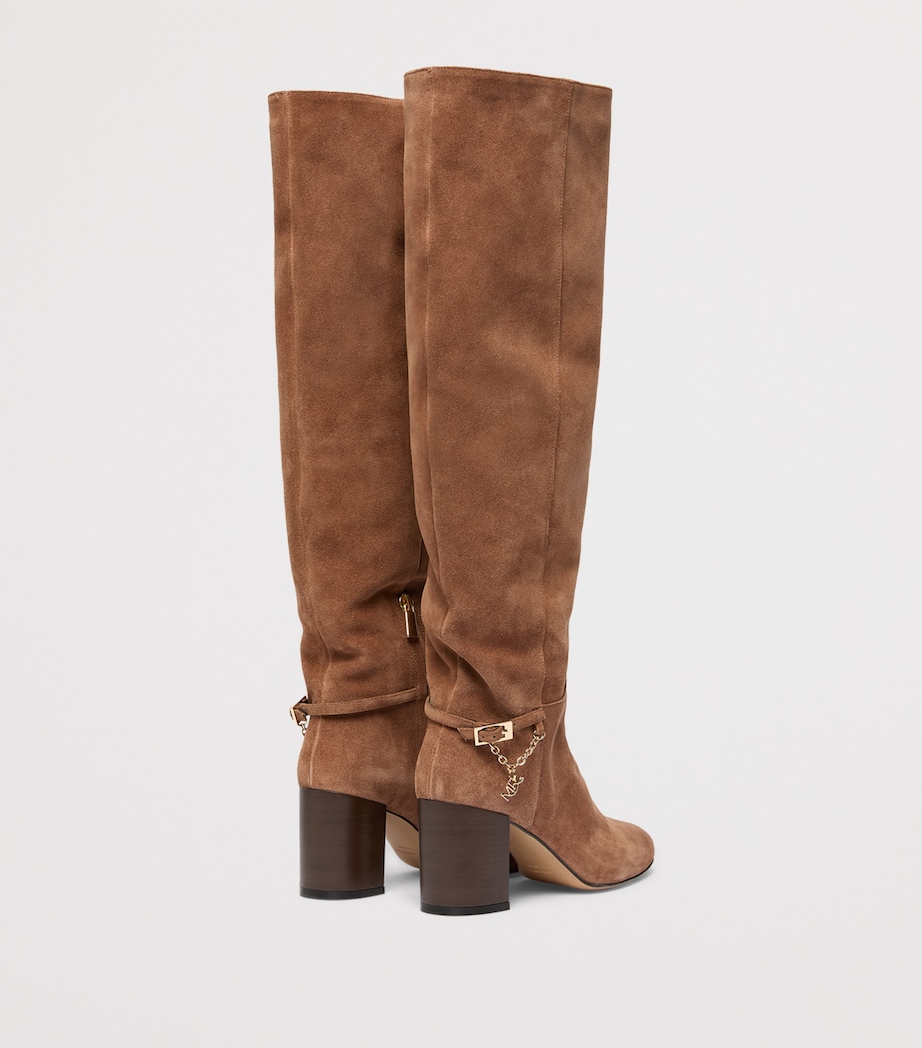 Marina Rinaldi Suede Knee High Boots Hazelnut Brown Image 4