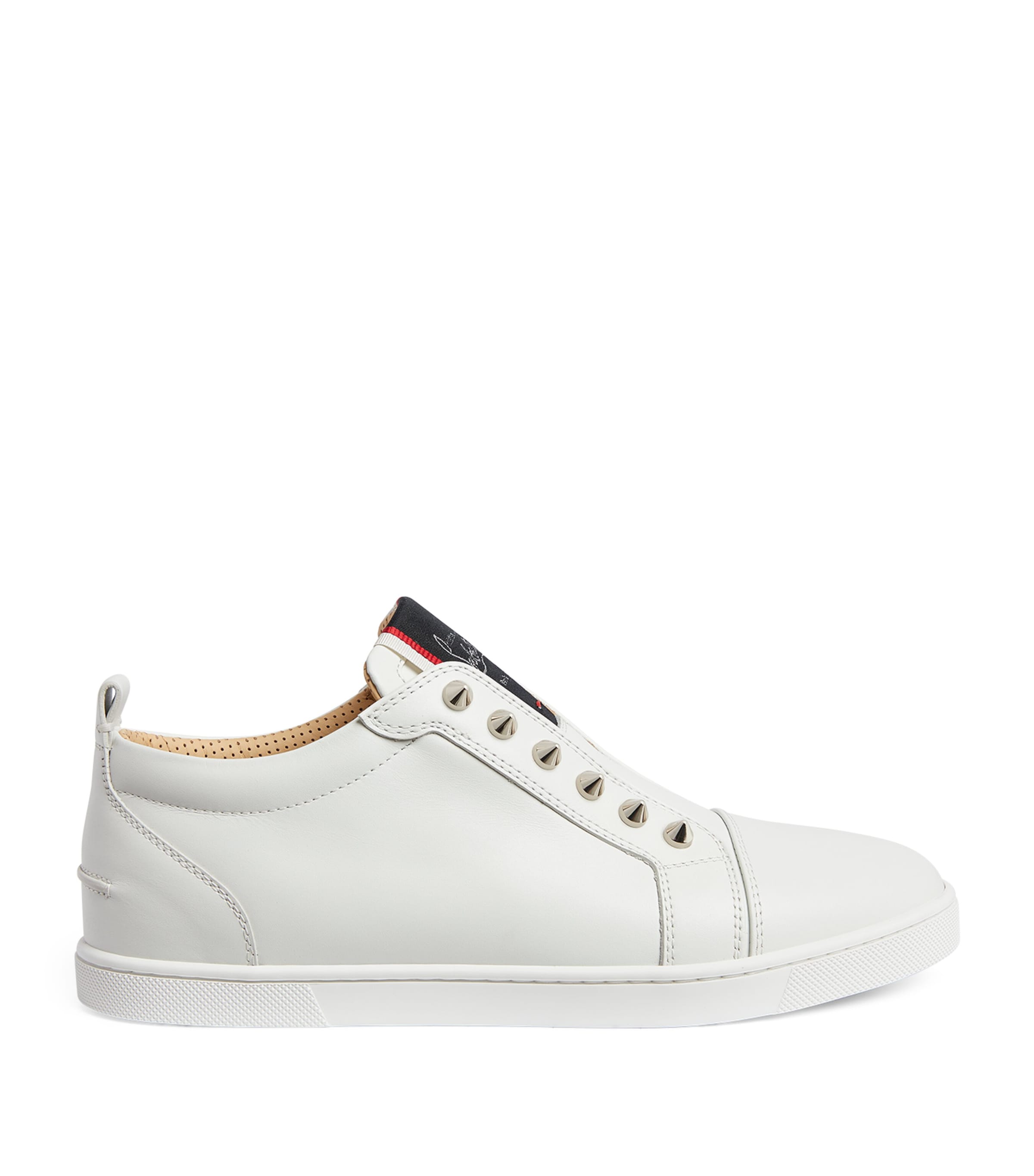 Shop Christian Louboutin F.a.v Fique A Vontade Leather Sneakers In White