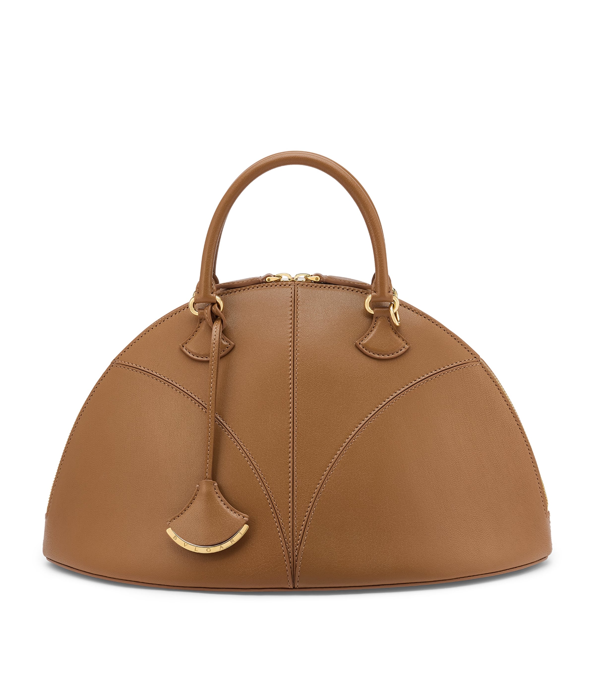 Bvlgari Brown Large Leather Marquise Top-Handle Bag | Harrods UK