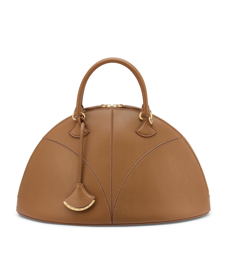 Large Leather Marquise Top-Handle Bag BROWN Image 1