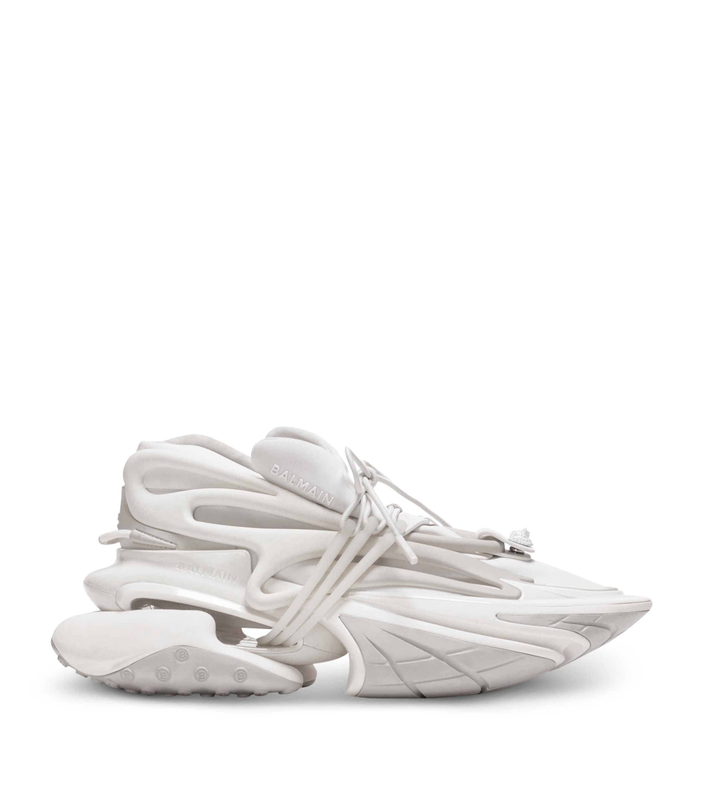 Shop Balmain Neoprene Unicorn Sneakers In White