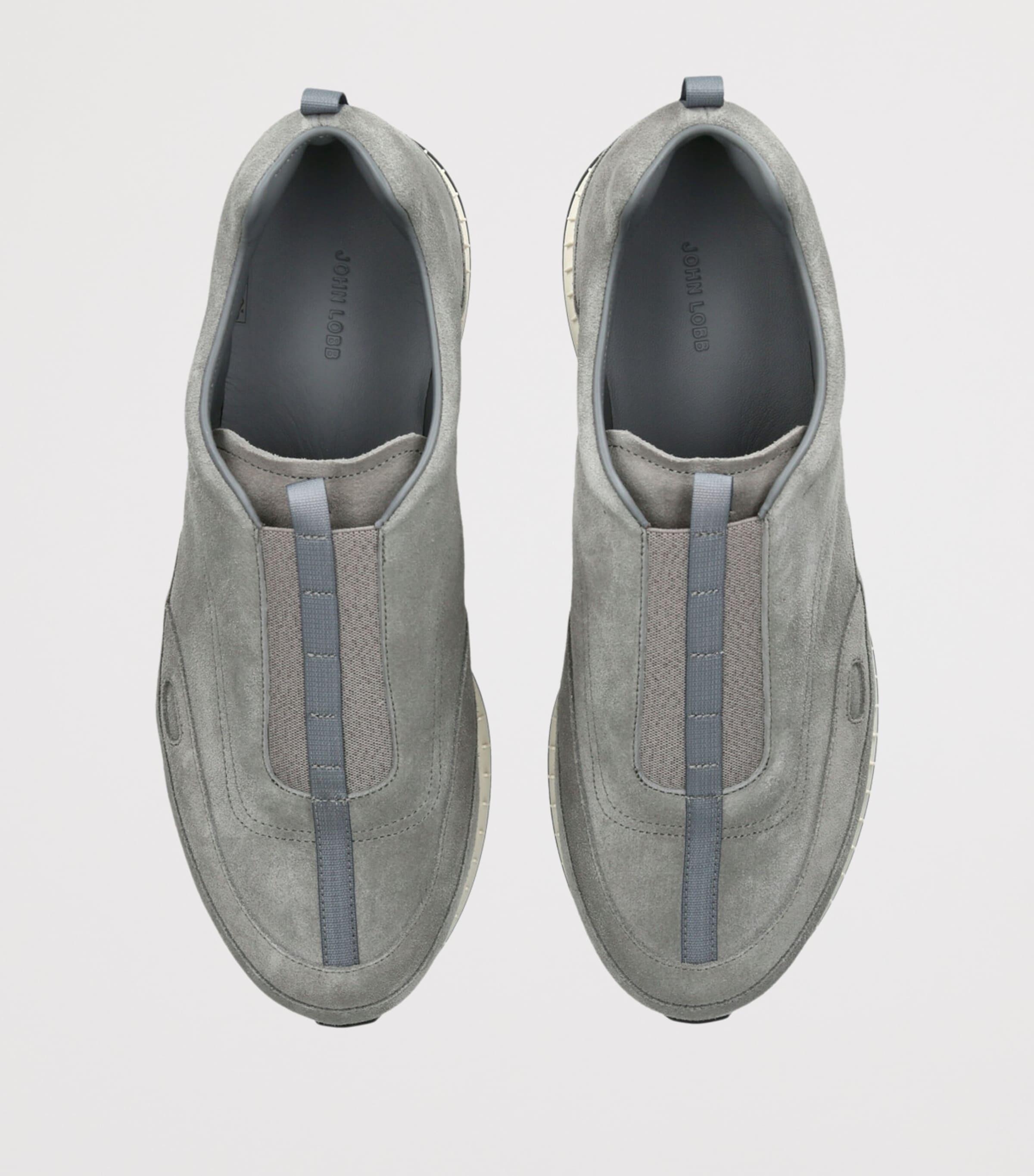 John Lobb Suede Stream Elastic Sneakers Grey/dark Image 4