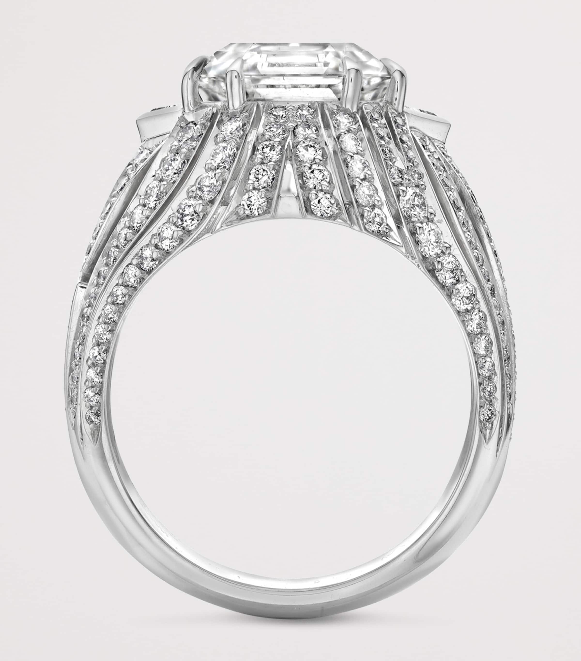 Platinum and Diamond Victoria Falls Inside Africa Ring PLATINUM Image 4