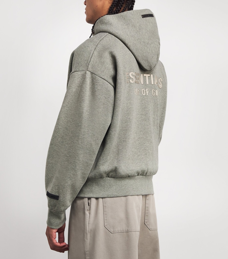 Cotton-Blend Logo Zip Hoodie CONCRETE HEATHER Image 4