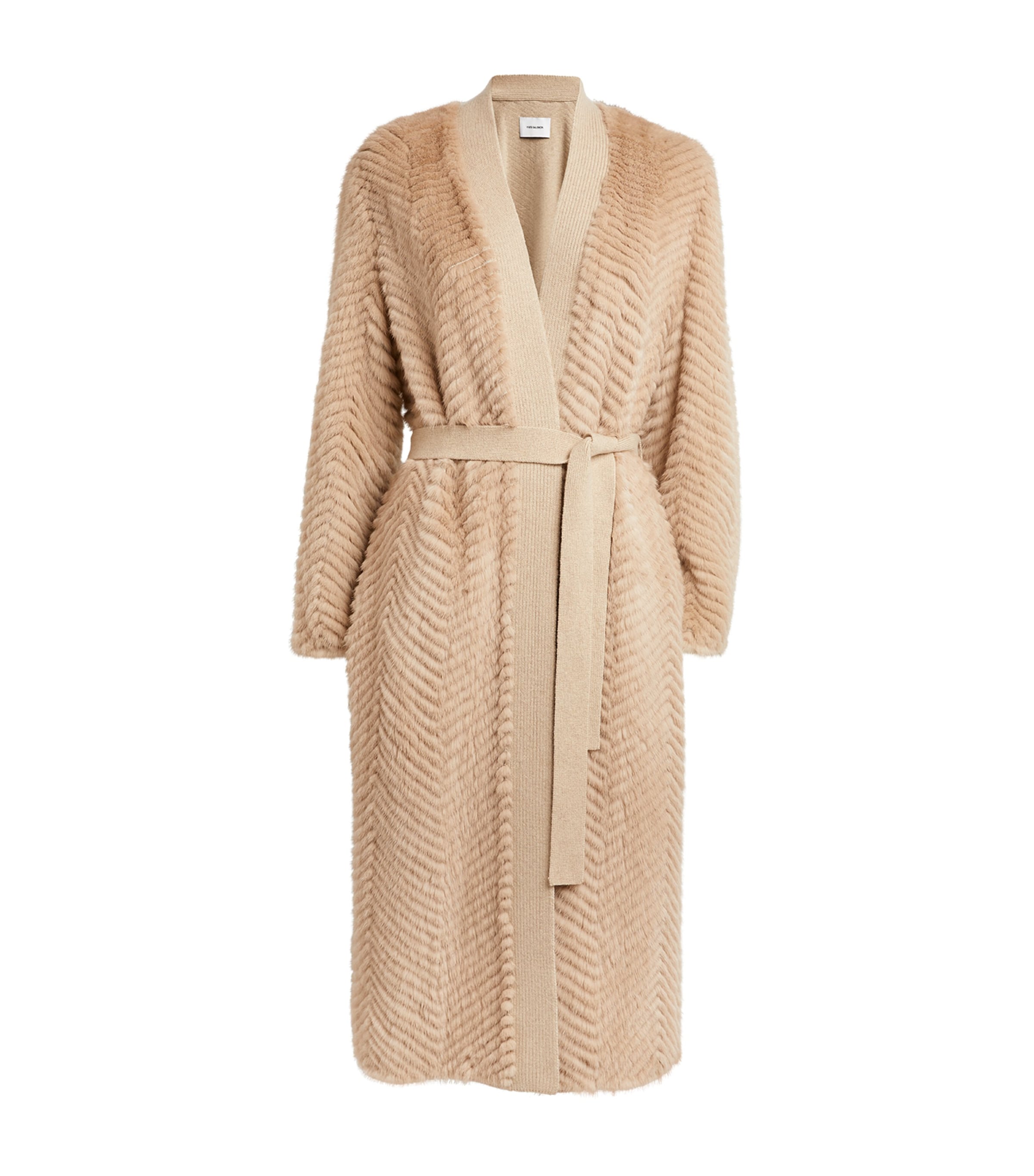 Shop Yves Salomon Mink-wool Longline Cardigan In Beige