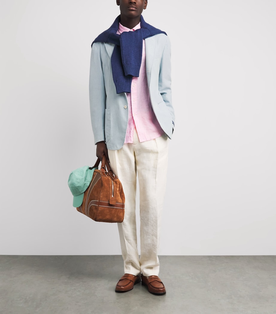 Polo Ralph Lauren Mens Linen Single-Breasted Blazer Chambray Image 2
