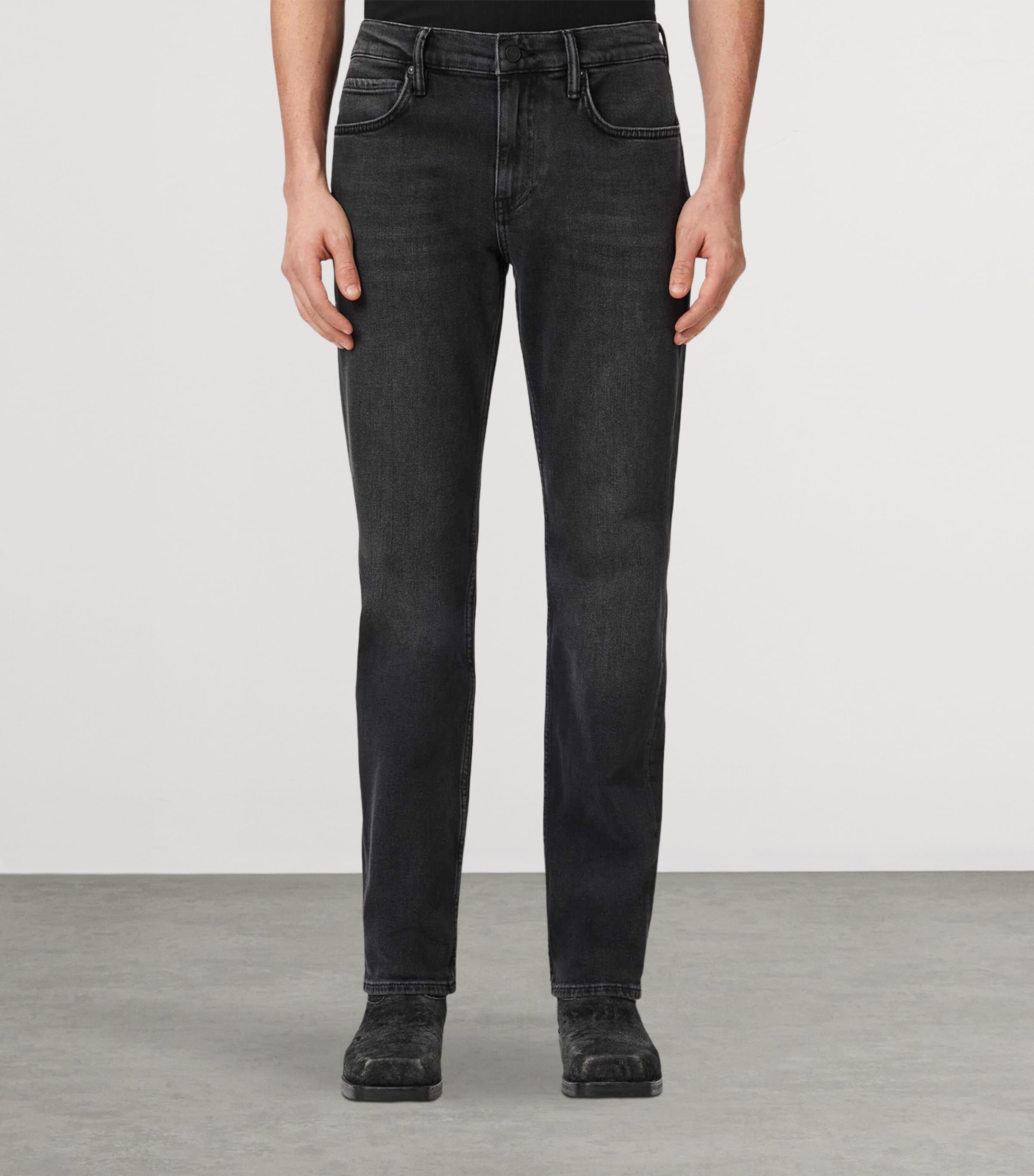 AllSaints Mens Sid Comfort Skinny Jeans Washed Black Image 3