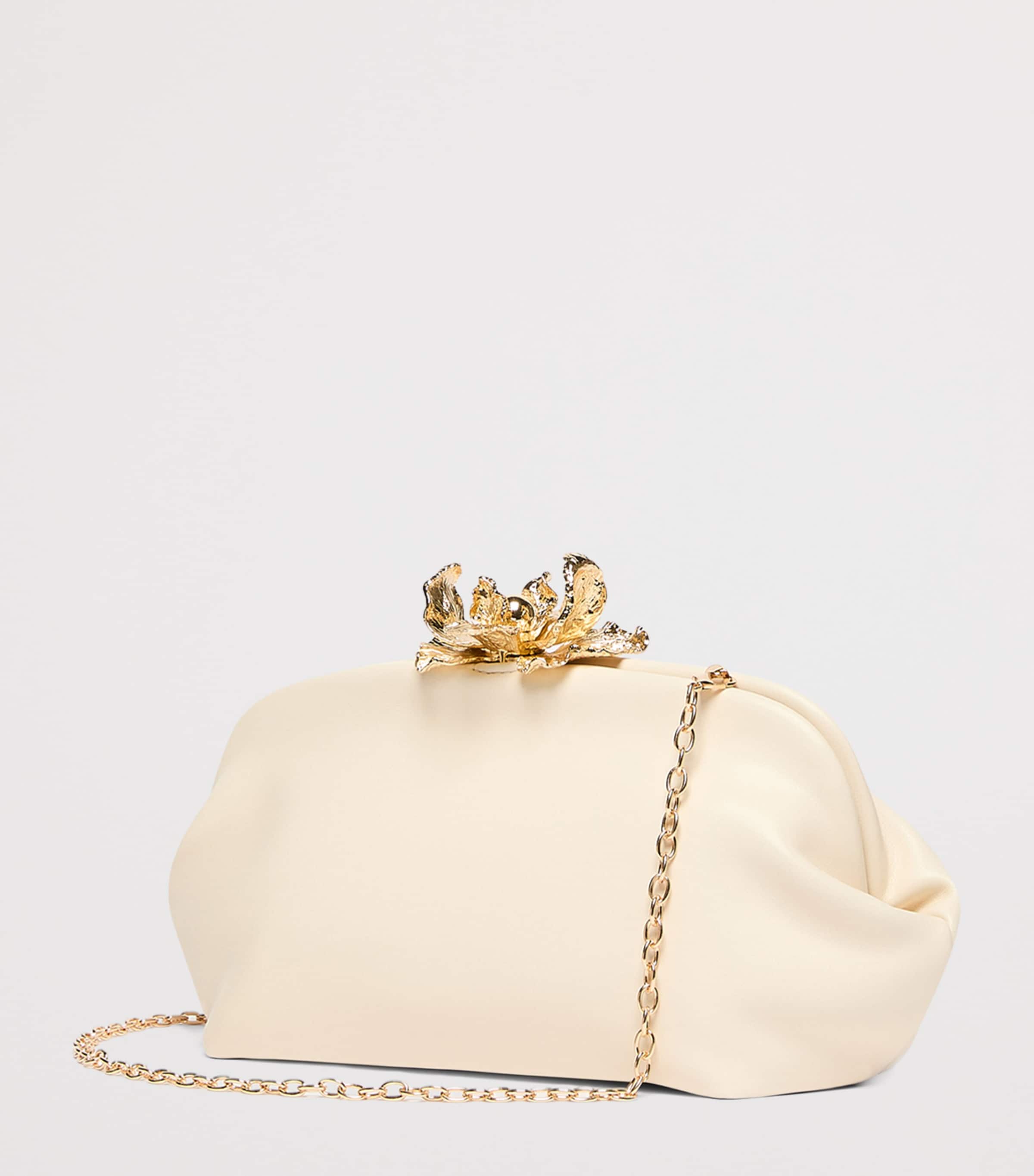 Marella Flower-Clasp Clutch Bag Ivory Image 3
