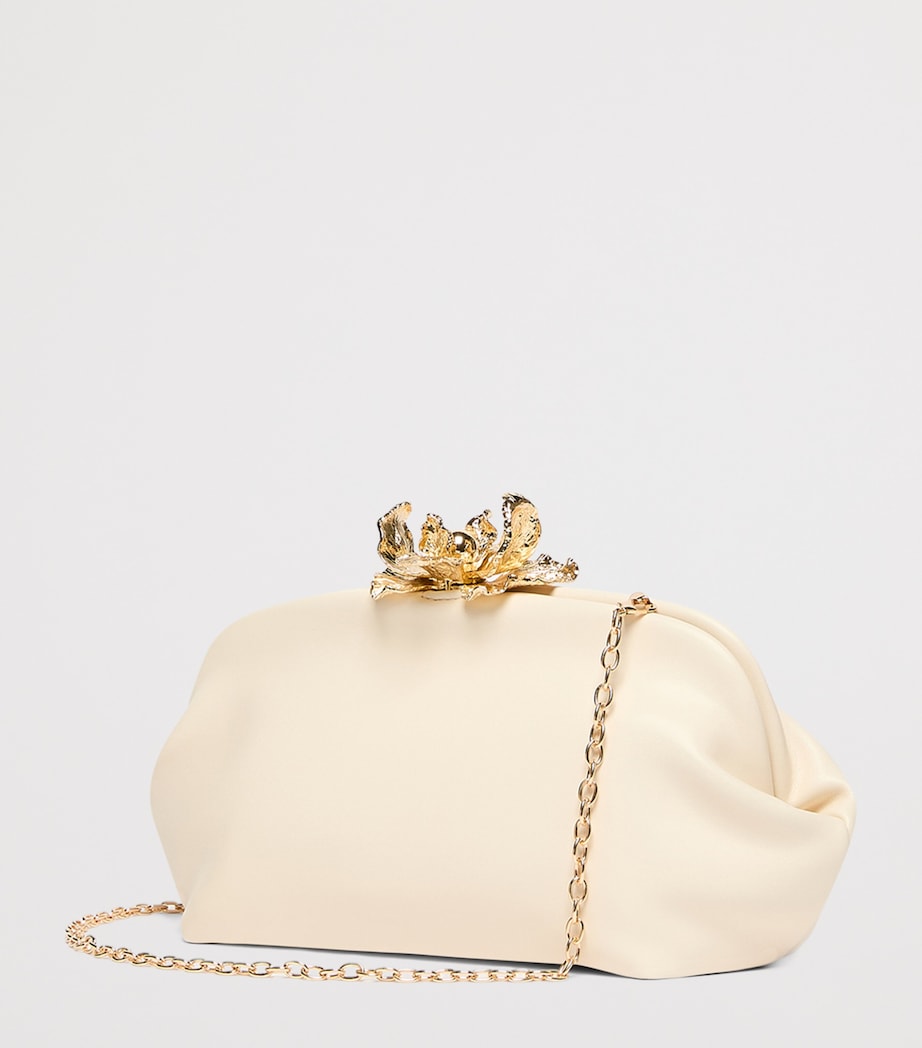 Marella Flower-Clasp Clutch Bag Ivory Image 3