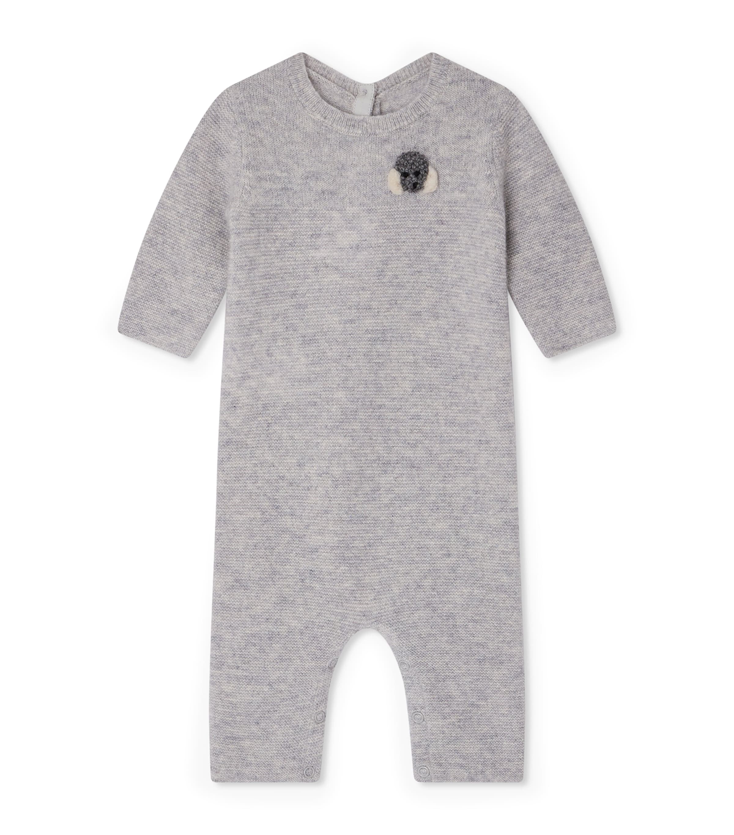 Bonpoint Kids' Cashmere Playsuit In Gray