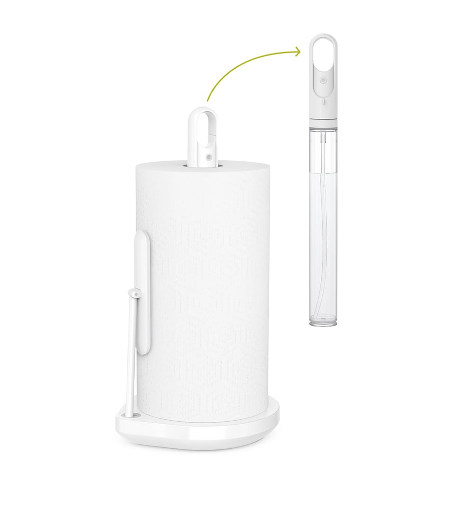 Paper Towel Holder and Spray Pump WHITE Image 1