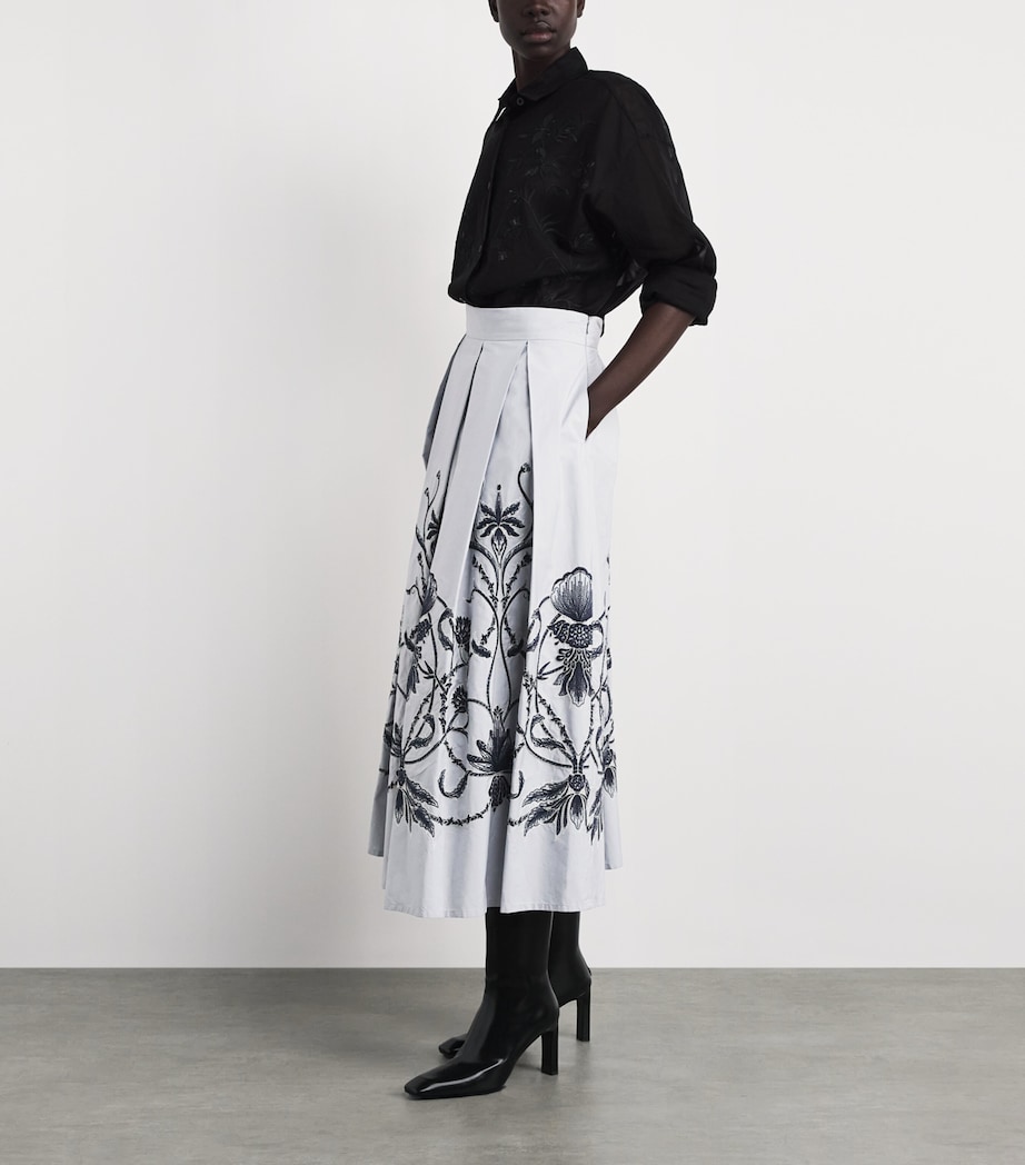 Eleventy Womens Cotton Embroidered Maxi Skirt Nuvola Image 2