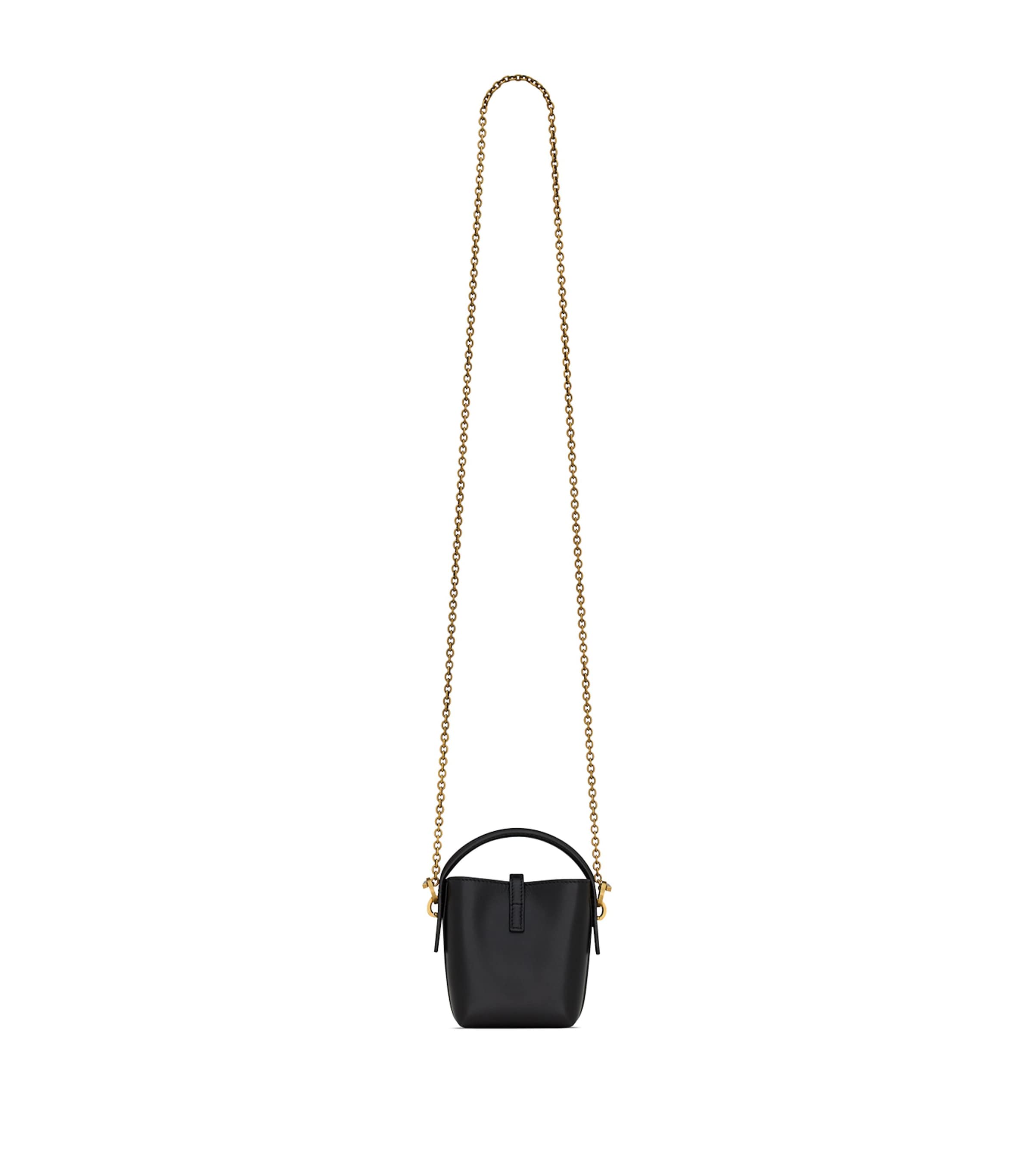 ショルダーバッグ・ポシェット LE 37 MINI BUCKET BAG SAINT LAURENT】LE 37 ミニ バケットバッグ シャイニーレザー