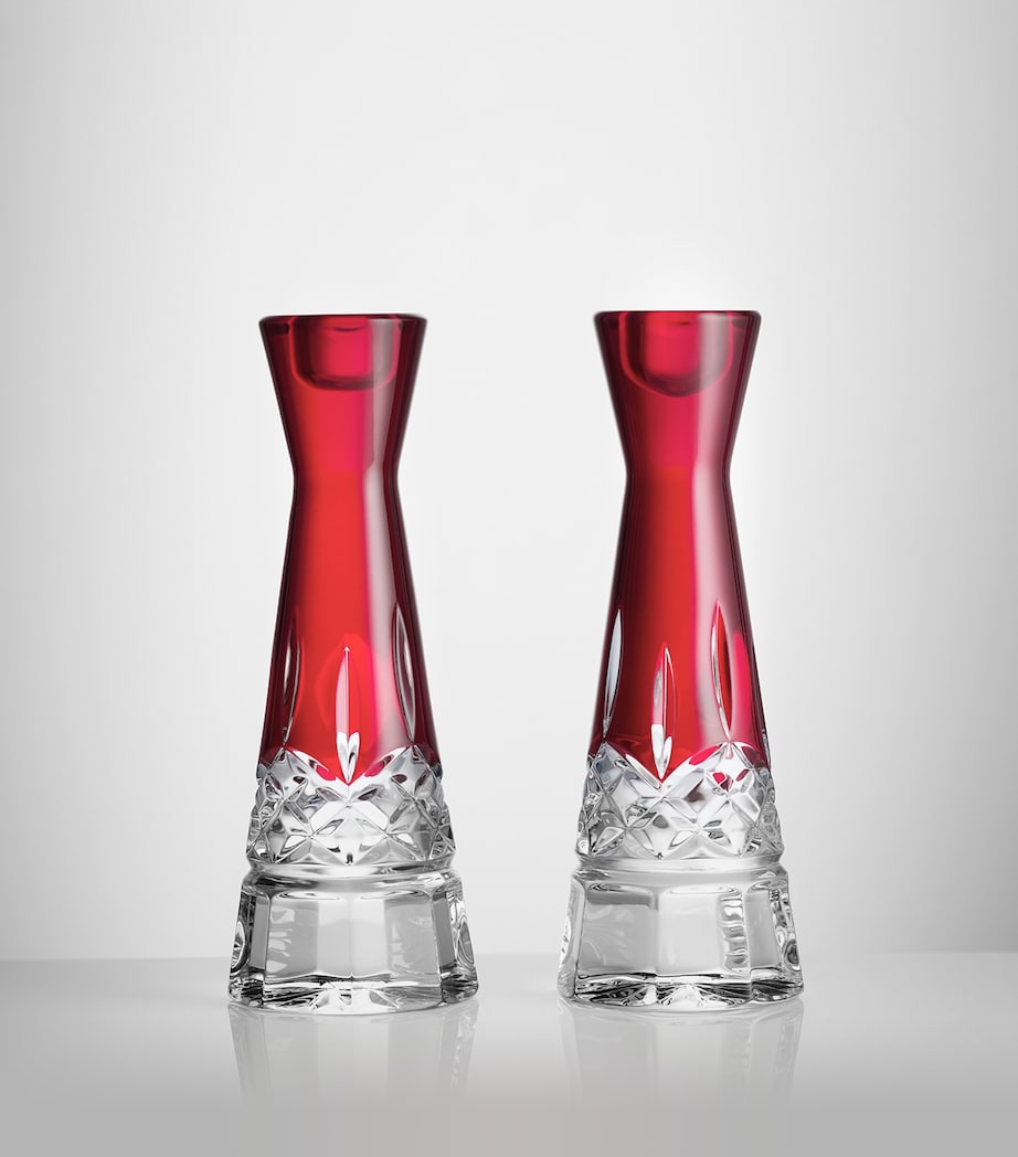 Crystal Lismore Candlesticks (Set of 2) RED Image 3