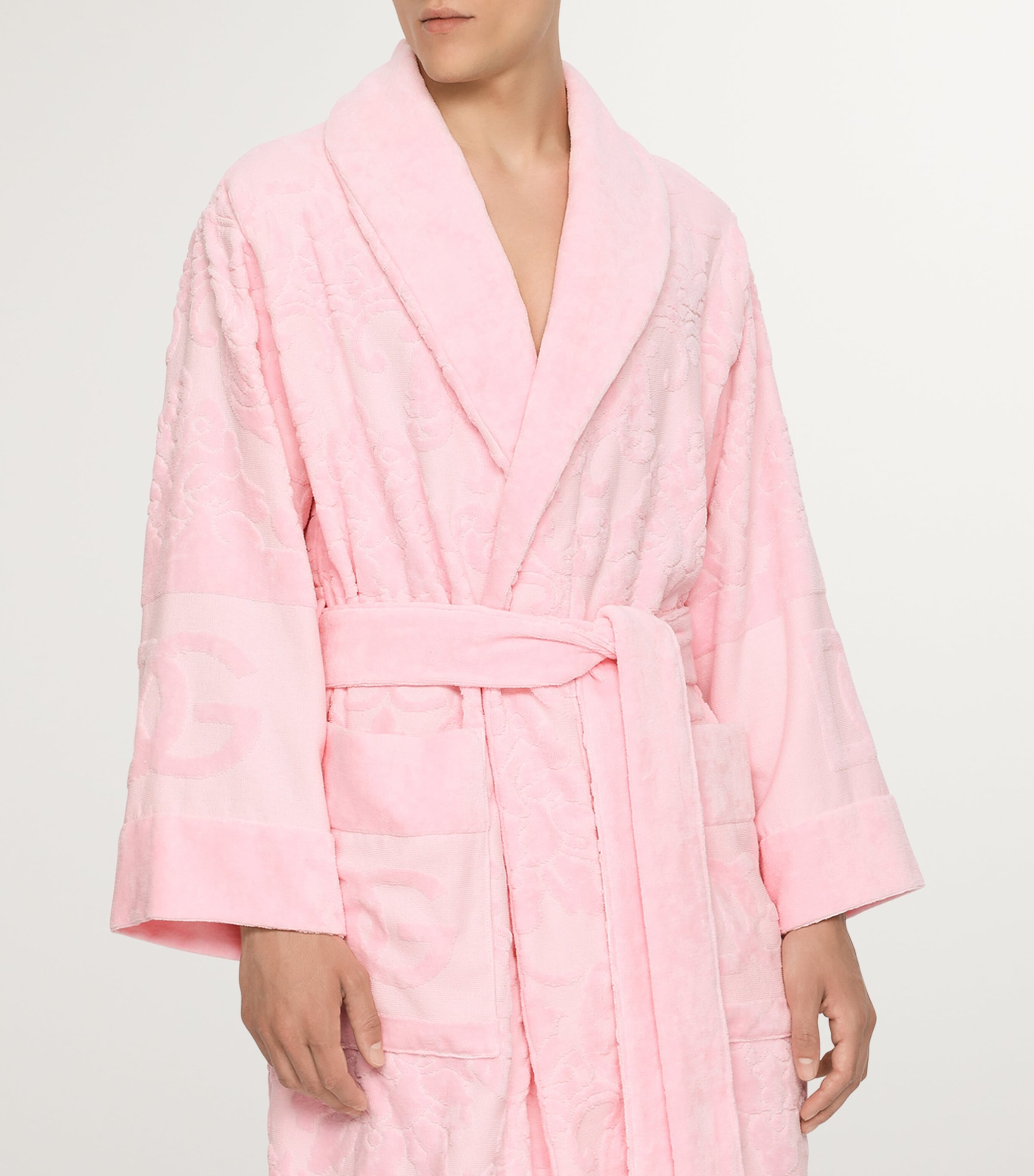 Terry Cotton DG Logo Robe U0053 ROSA Image 3