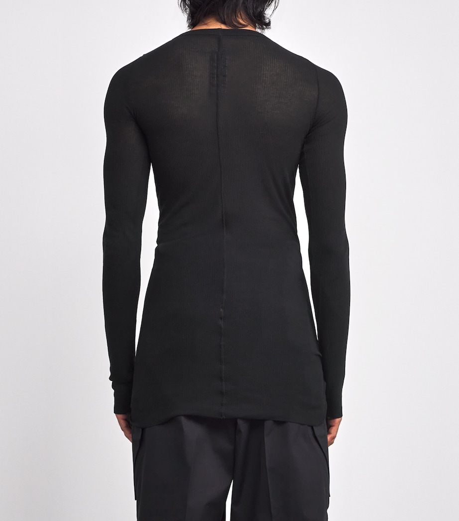 Ribbed Long-Sleeve T-Shirt BLACK Image 4
