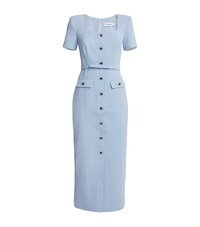 Crepe Button Midi Dress