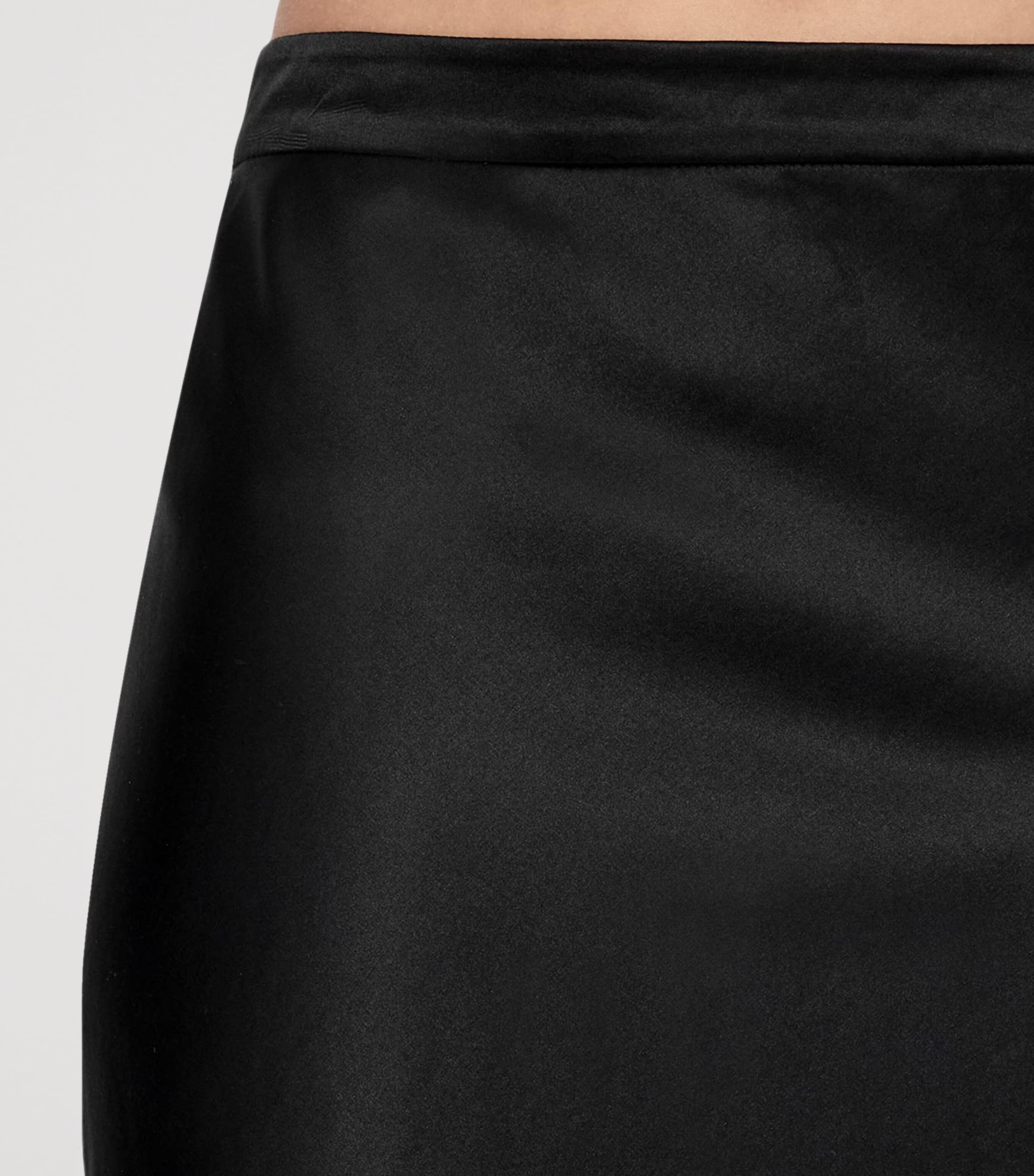 AllSaints Womens Satin Ruffle-Hem Irma Skirt Black Image 4