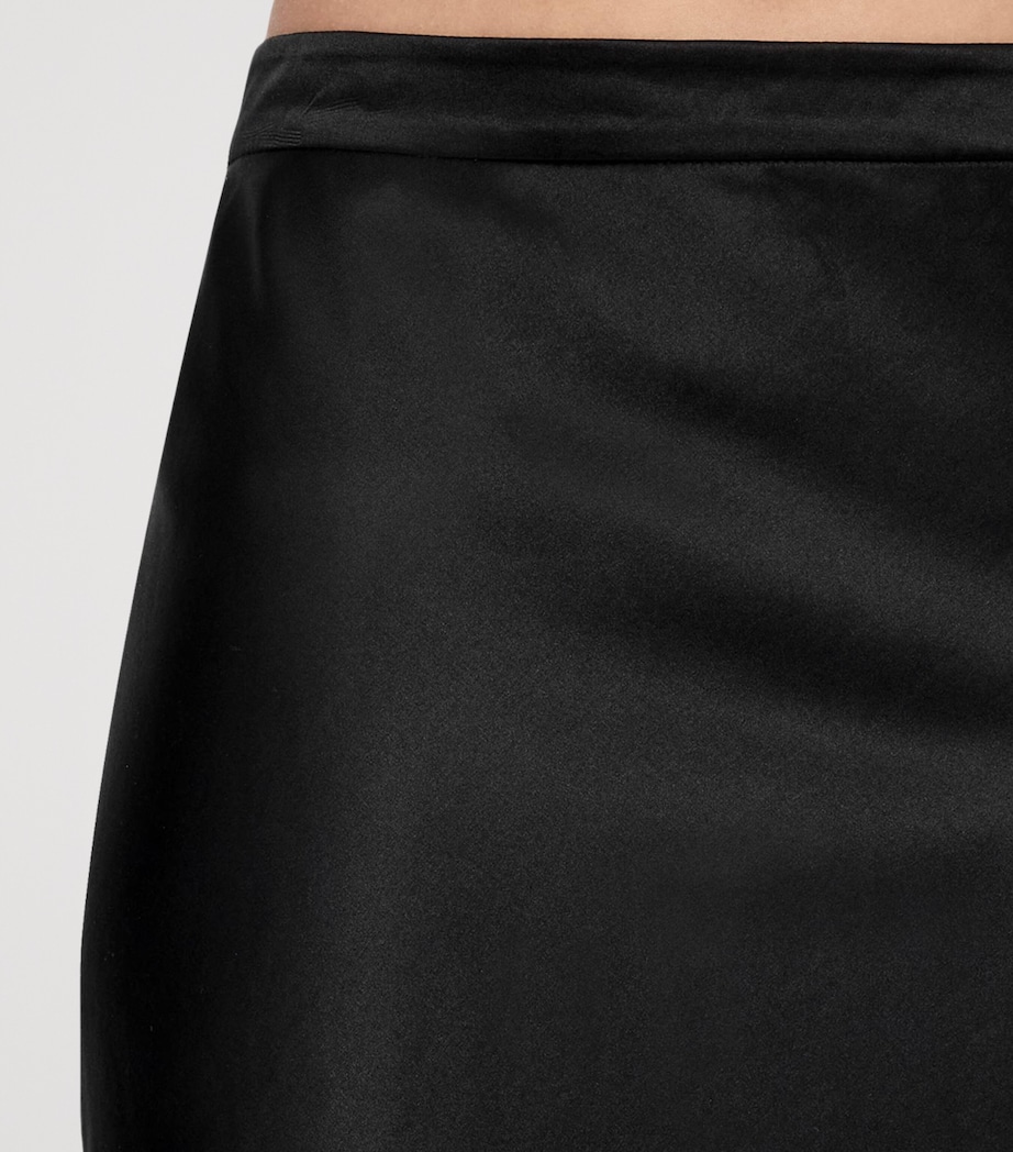 AllSaints Womens Satin Ruffle-Hem Irma Skirt Black Image 4