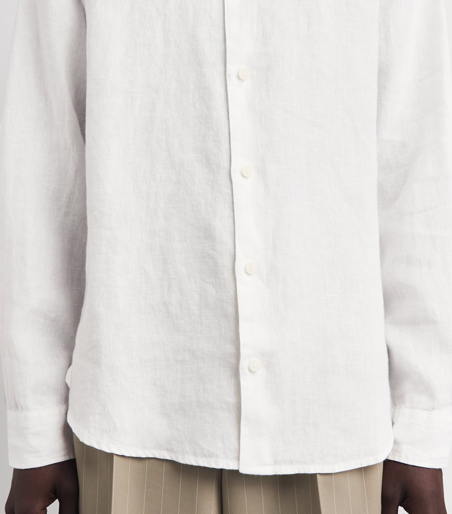 Wax London Mens Linen Dartford Shirt White Image 3
