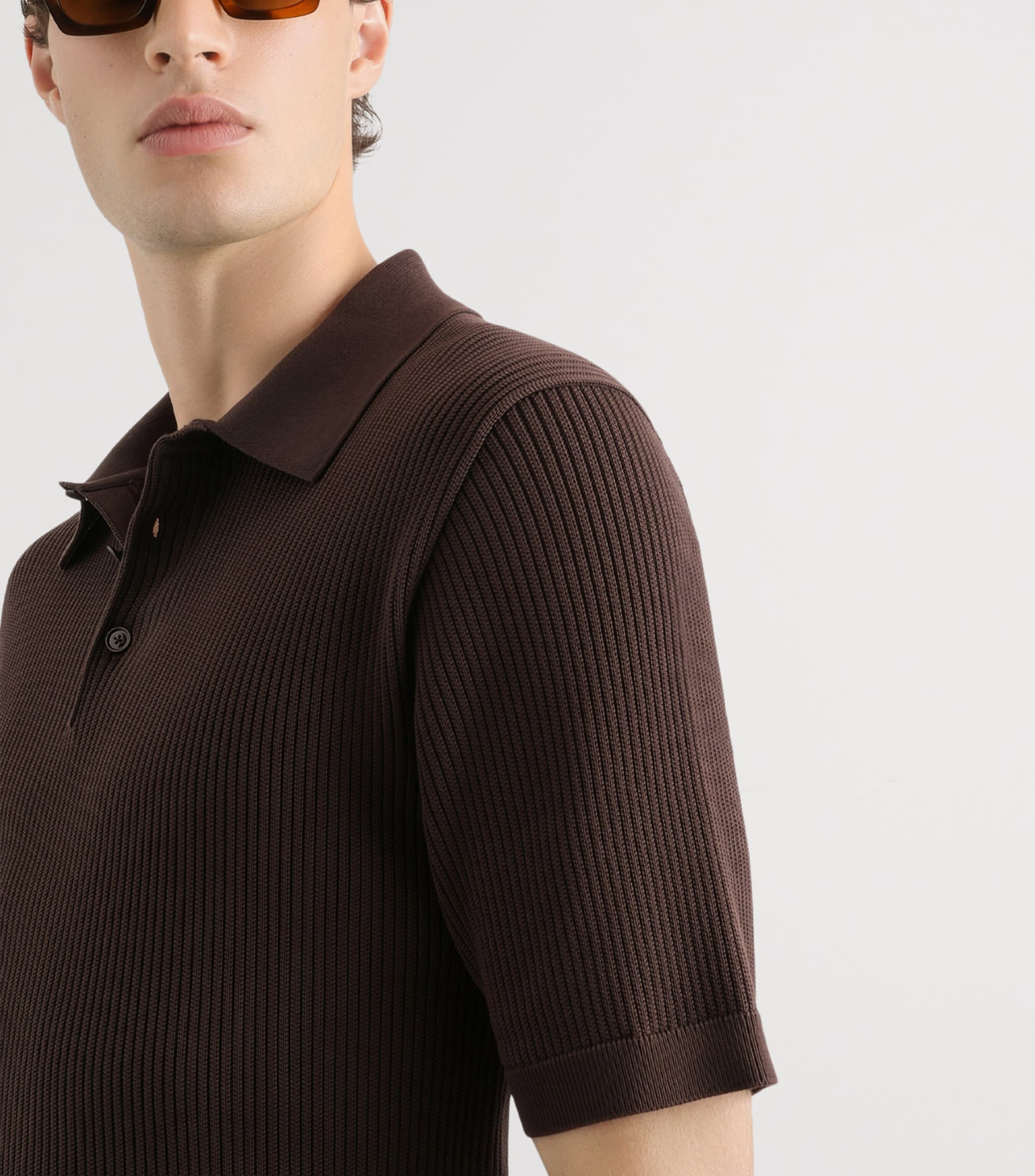 Dolce&Gabbana Mens Cotton Polo Shirt Brow Image 4