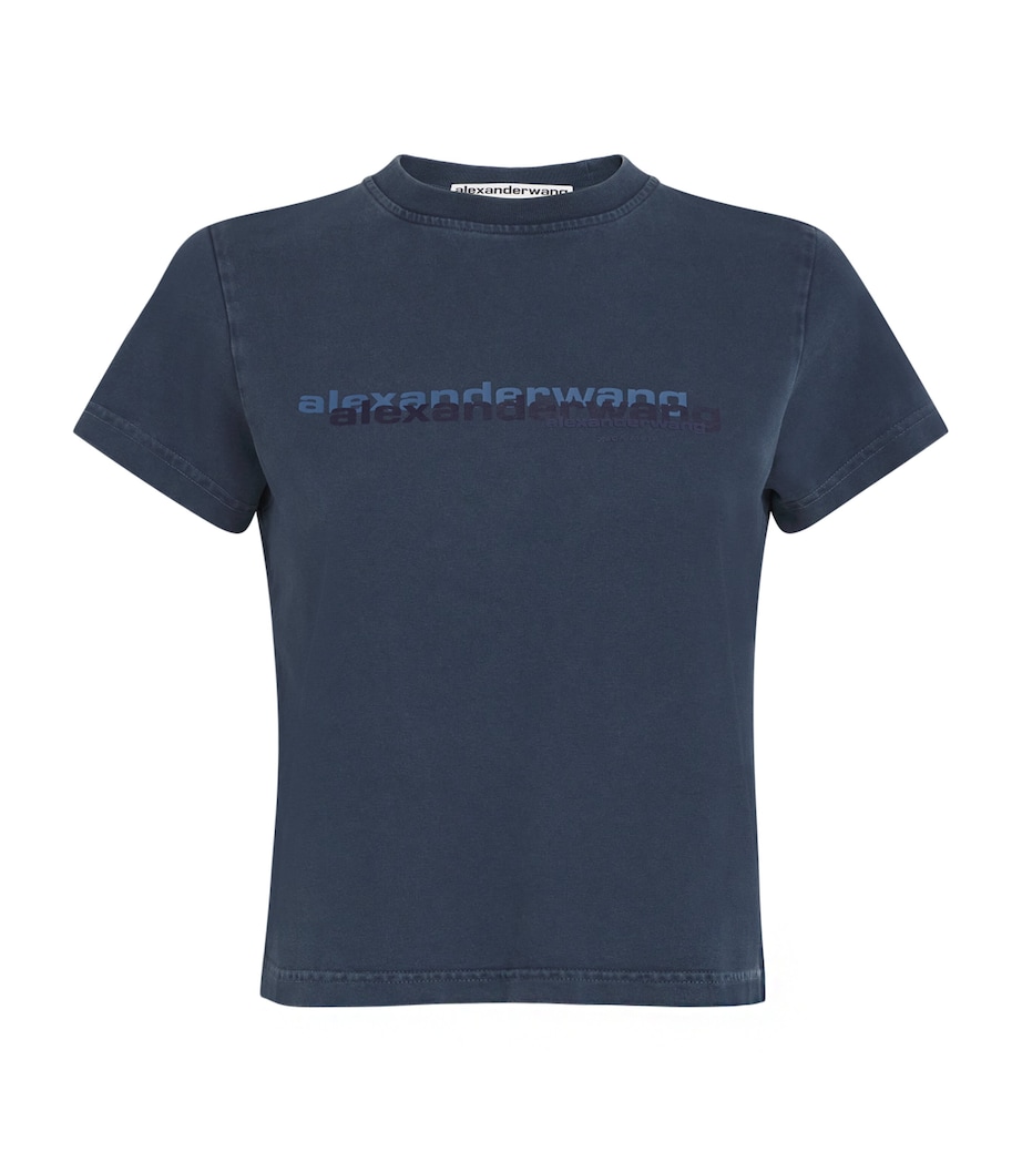 Cotton Logo T-Shirt 421B WASHED NAVY Image 1