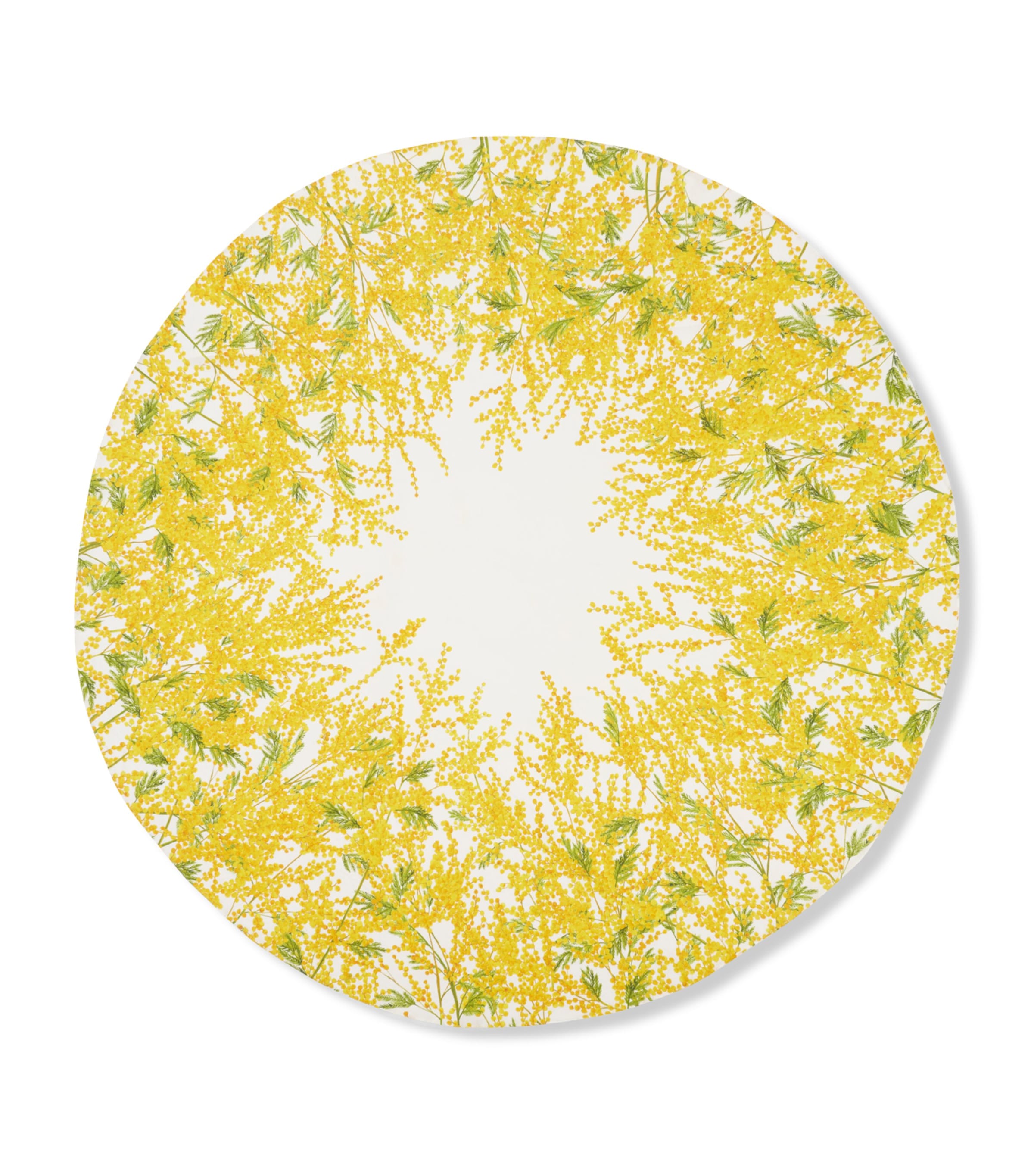 Summerill & Bishop Linen Mimosa Round Tablecloth (260cm) Yellow Image 1