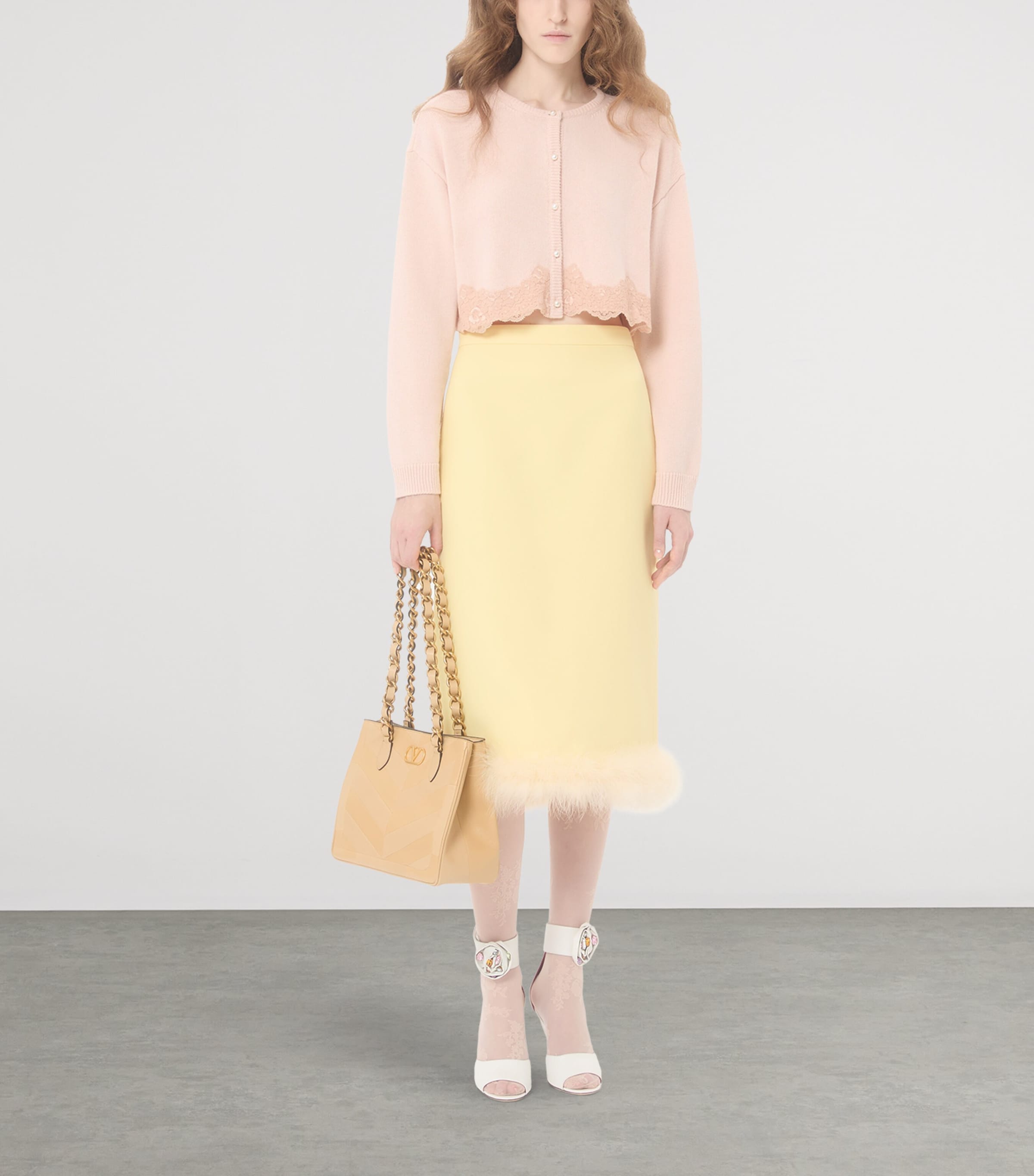 Virgin Wool-Silk Trimmed Midi Skirt 27C Image 5