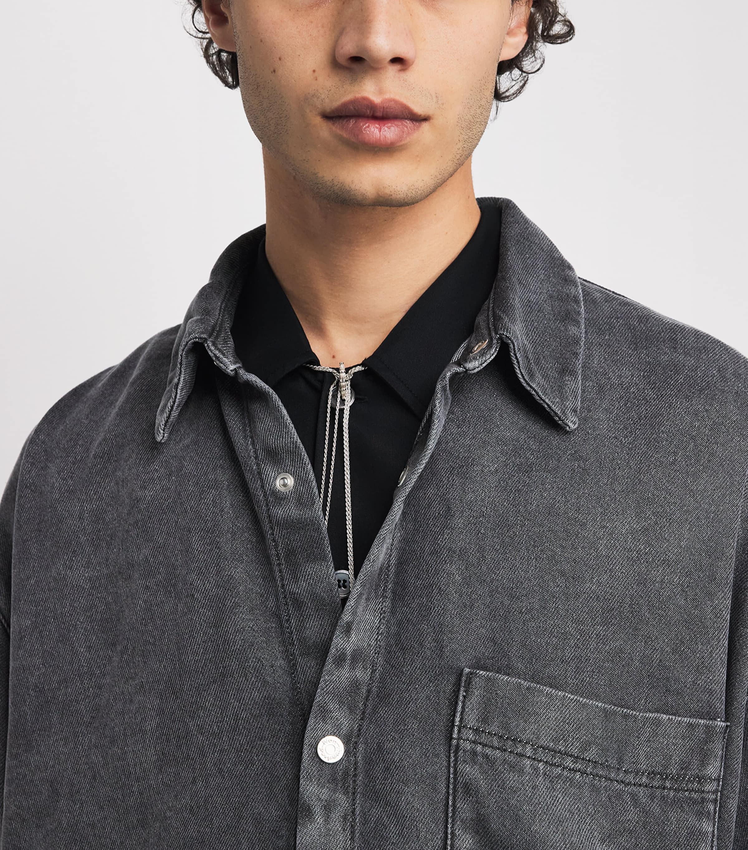Maza Denim Shirt WASHED GREY Image 6