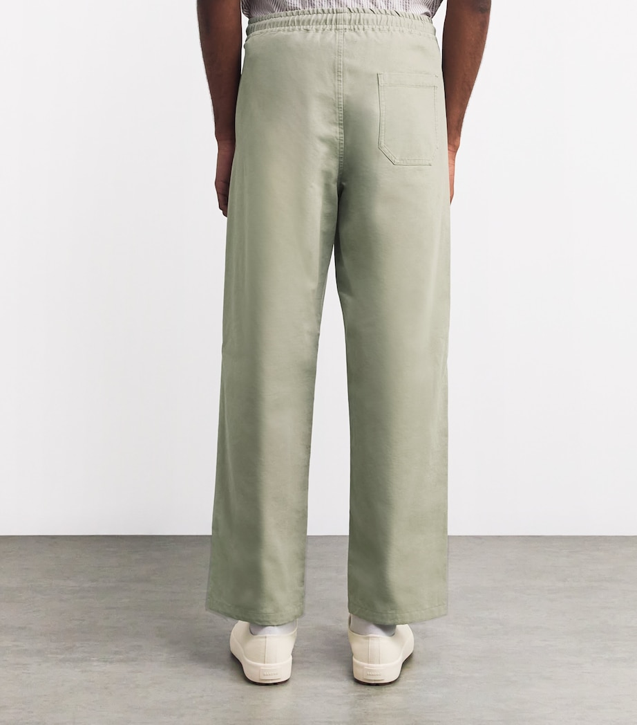 Cotton Drawstring Vincent Trousers KAE GRAY GREEN Image 4