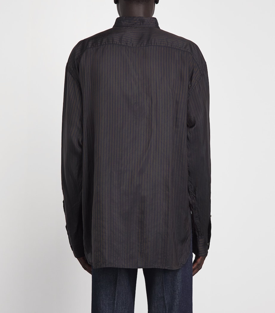 DRIES VAN NOTEN Mens Cotton Stripe Croom Shirt Dark Image 5