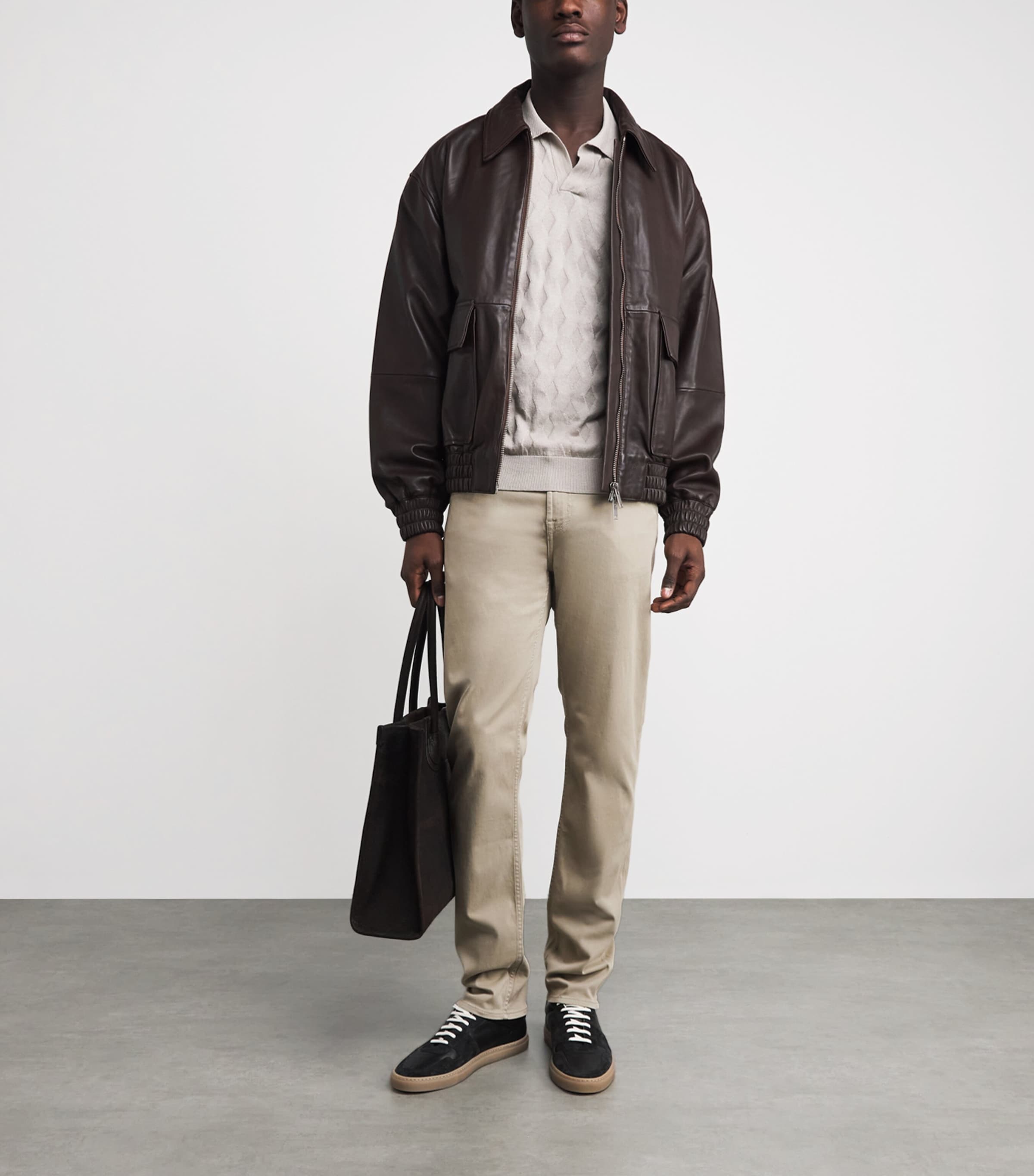 7 For All Mankind Mens Luxe Performance Plus Slimmy Tapered Chinos Shadow Grey Image 2