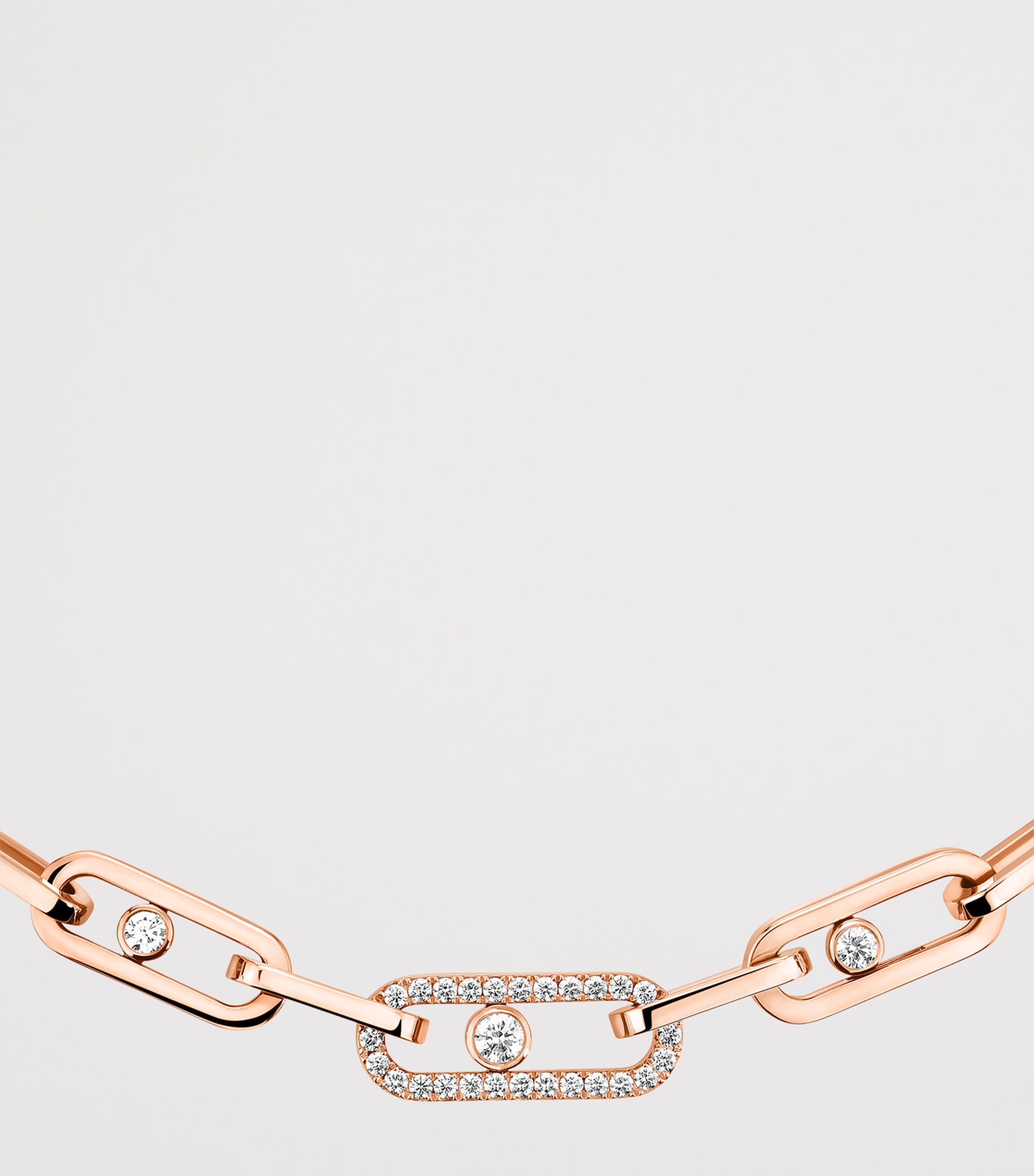 Messika Move Link Pink Gold and Diamond Necklace (1.10ct) Pink Gold Image 3