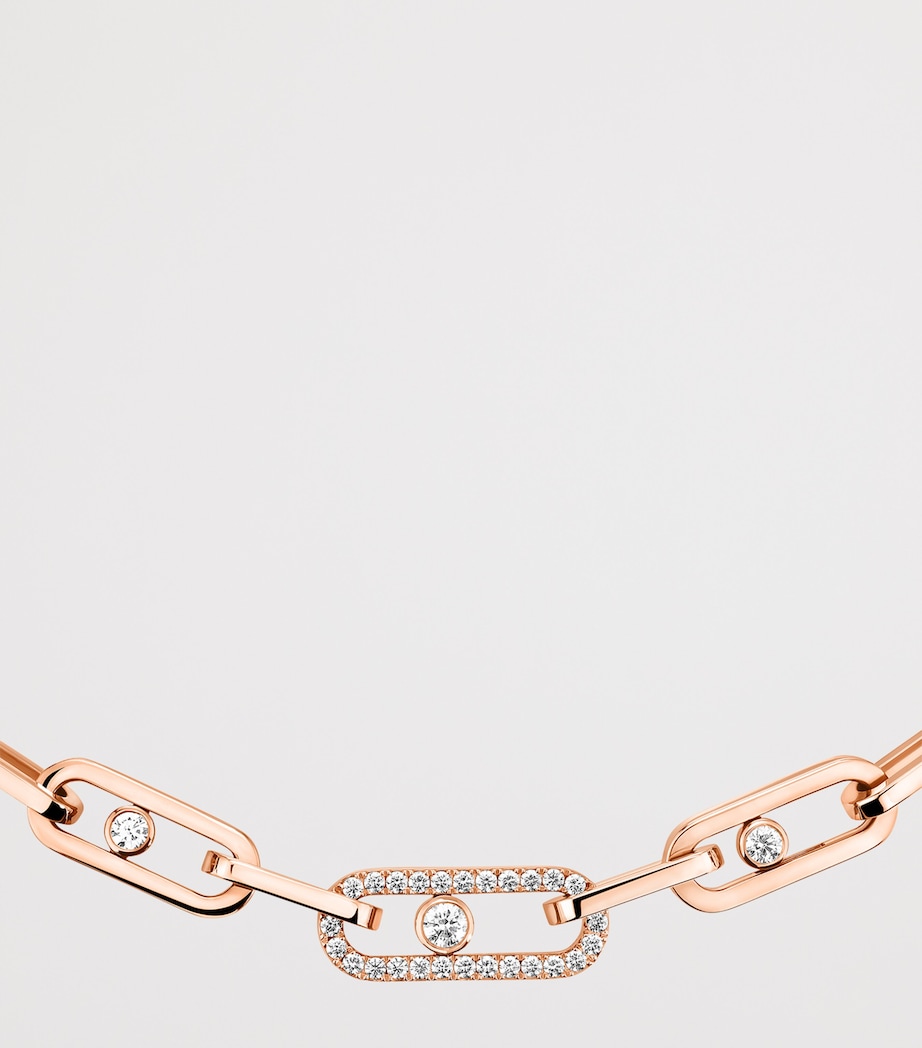 Messika Move Link Pink Gold and Diamond Necklace (1.10ct) Pink Gold Image 3