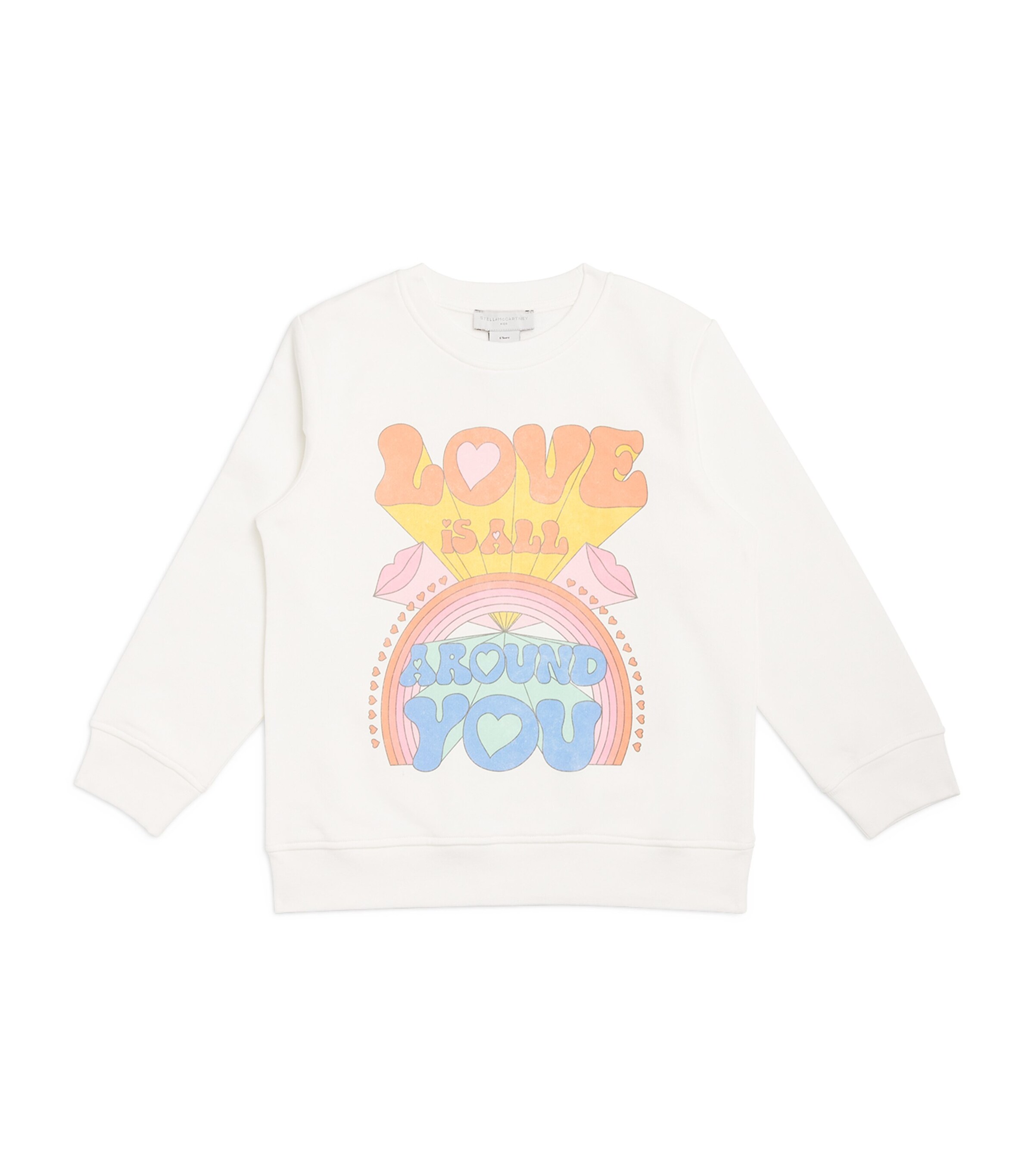 Stella McCartney Kids Organic Cotton Love Is All Around Sweatshirt (3-14+ Years) | Girls Clothing | Sweatshirts & Hoodies | Designers | Stella Mccartney | Hoodies & Sweatshirts