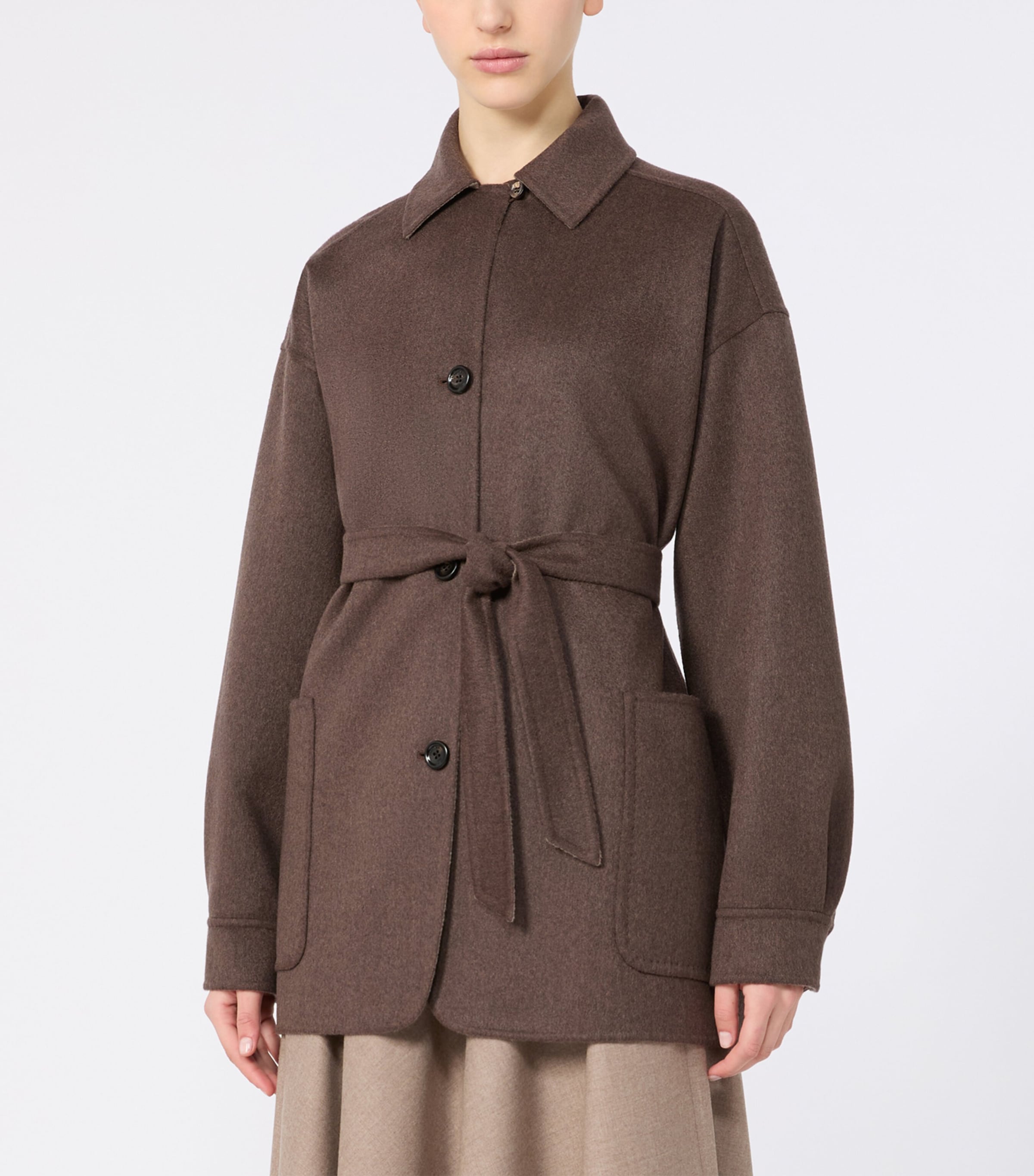 Max Mara Womens Cashmere Jacket Dark Brown Image 2
