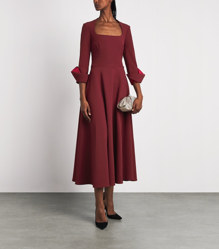 Safiyaa Womens Crepe A-Line Midi Dress Swinton Image 2