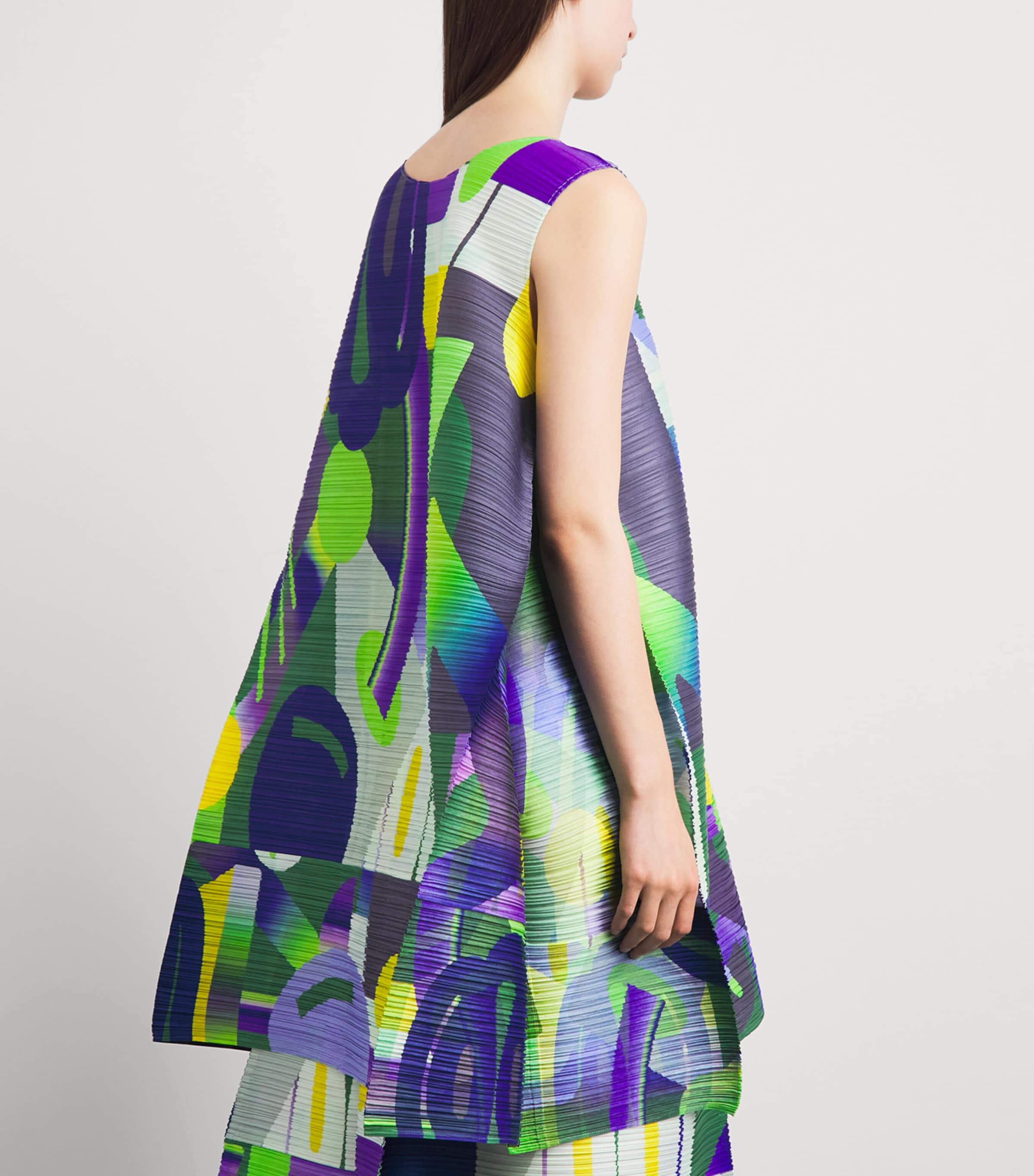 Pleats Please Issey Miyake Womens Pleated Playground Tunic Top Purple Image 5