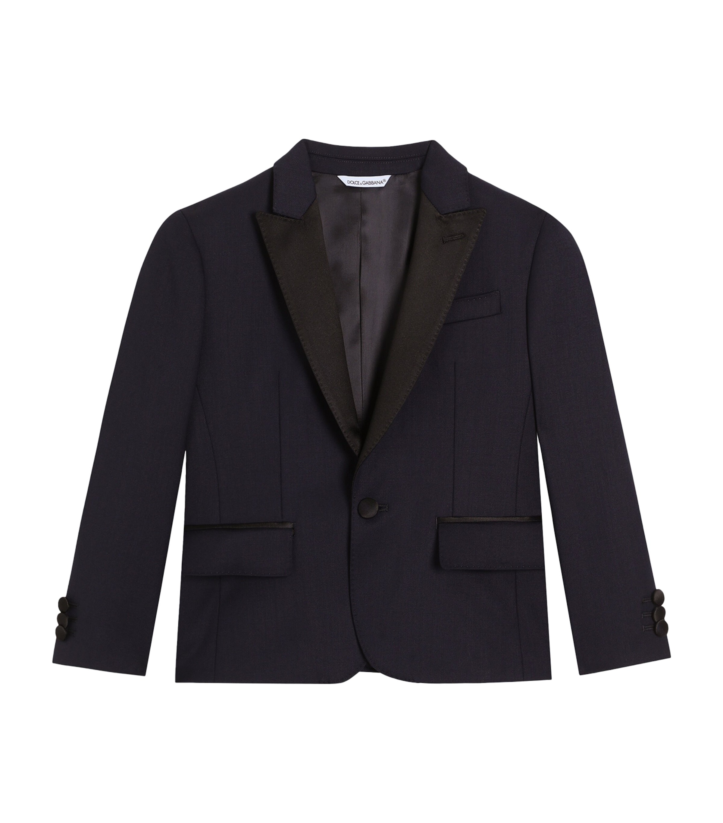 Dolce&Gabbana Kids Virgin Wool-Blend Blazer (8-14 Years) Dark Blue Image 1