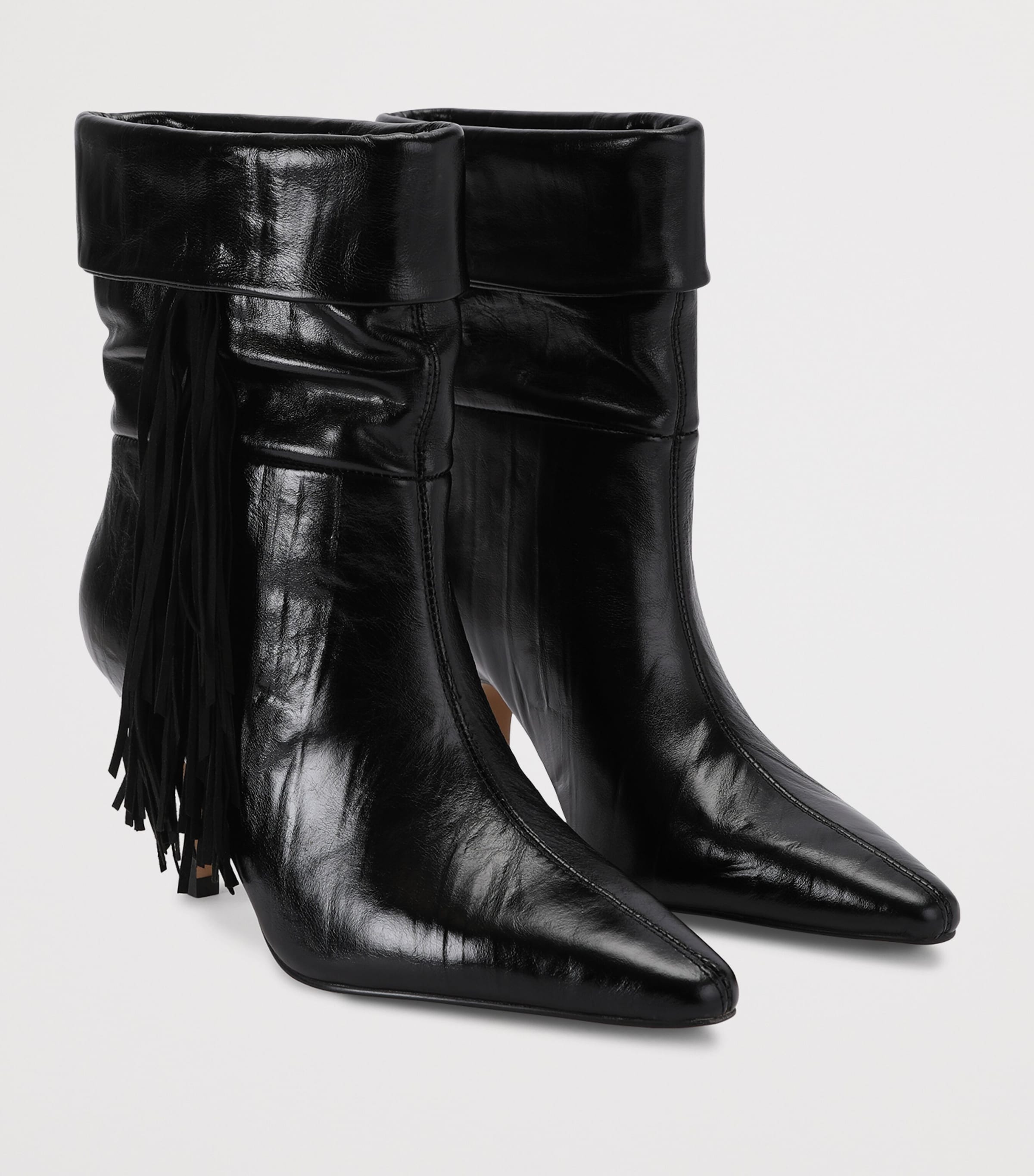 Kurt Geiger London Leather Piccadilly Slouch Boots Black Image 2