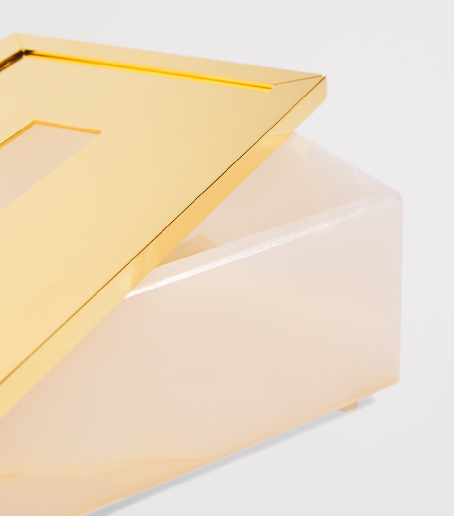 Onyx Rectangular Tissue Box GOLD Image 2