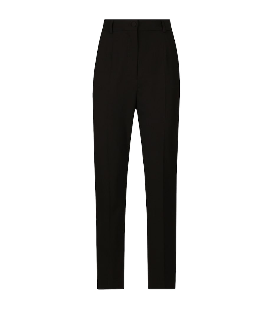 Wool High-Waisted Trousers N0000-BLACK Image 1