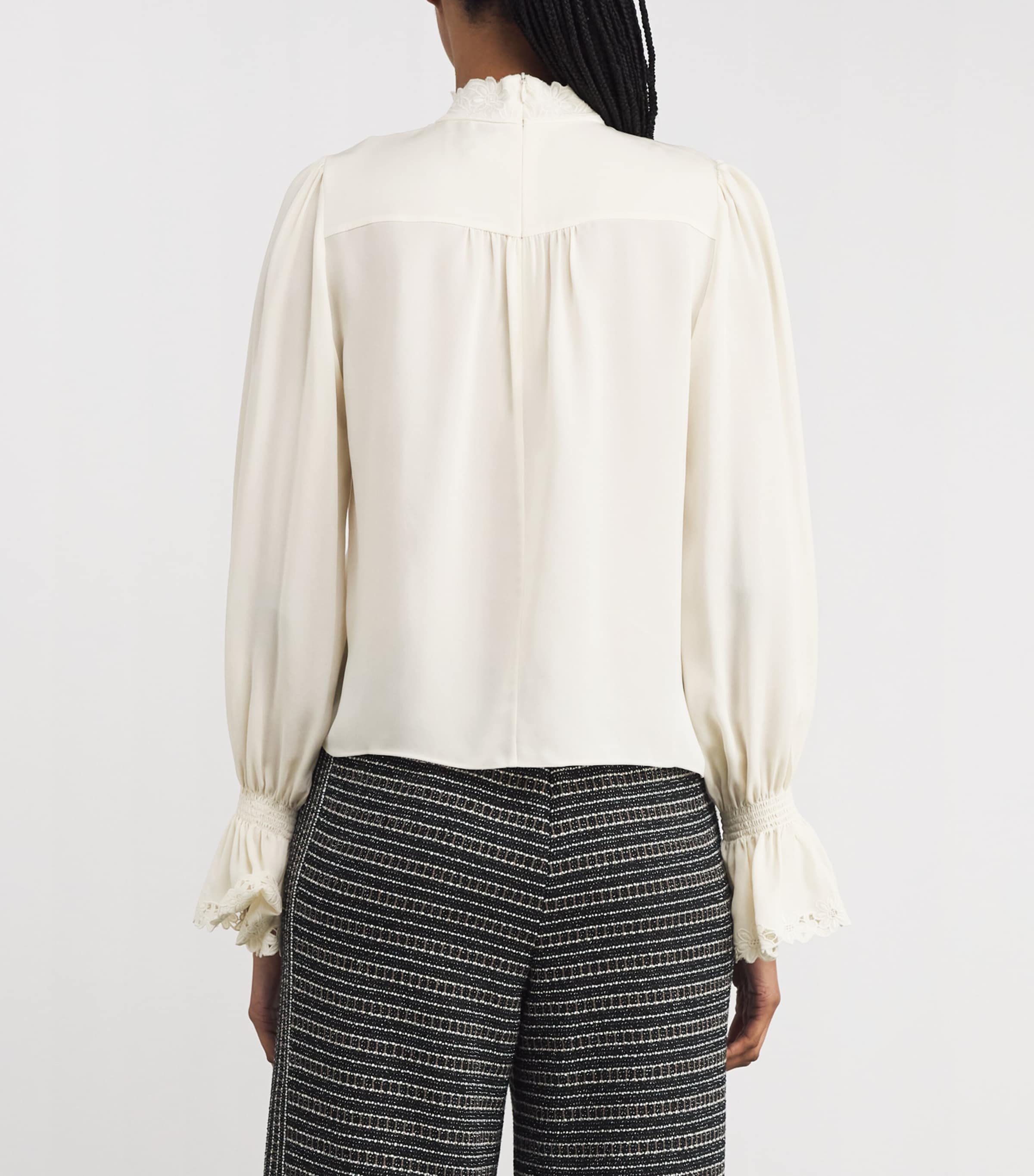 Silk Lace Blouse CREAM Image 4