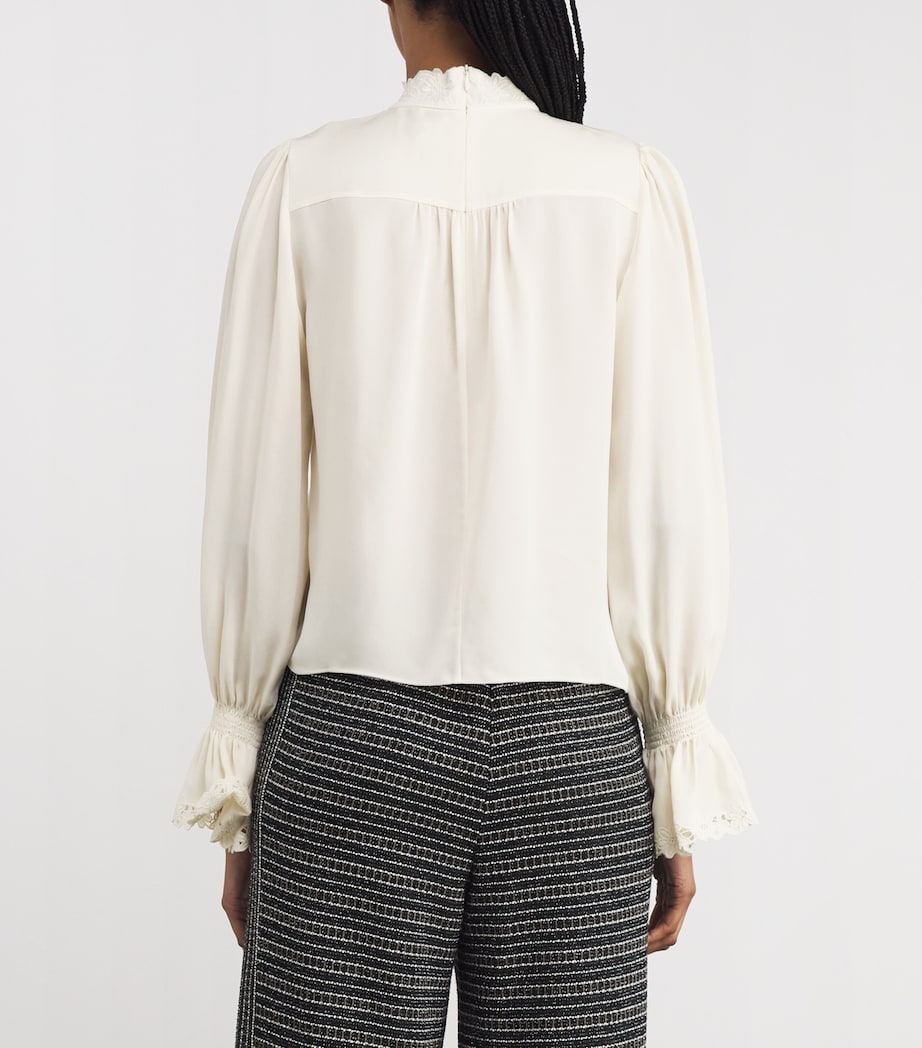 Silk Lace Blouse CREAM Image 4