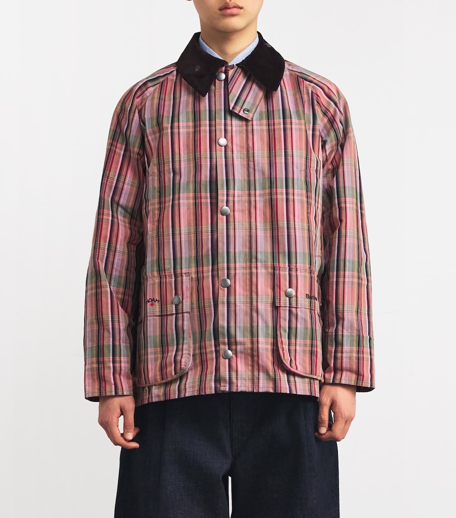 Barbour Mens x NOAH Madras Bedale Jacket Noah Madras Pink Image 3